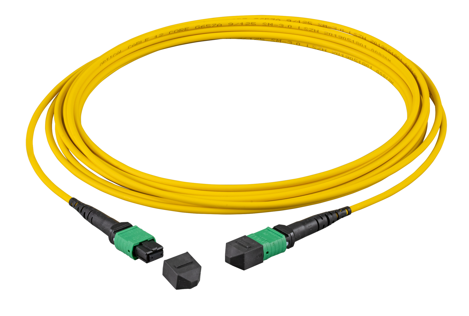 MTP®/APC(F)-MTP®/APC(F) Patch cable OS2 36 fibers Typ A LSZH yellow 25m