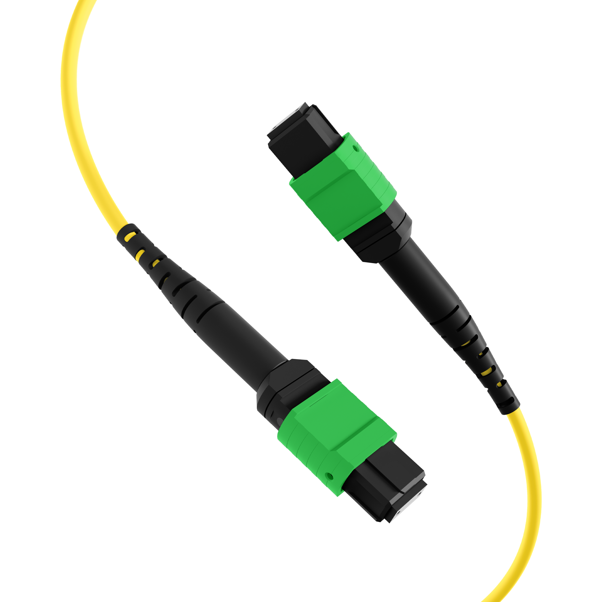 MTP®/APC(F)-MTP®/APC(F) Patch cable OS2 24 fibers Typ A LSZH yellow 5m