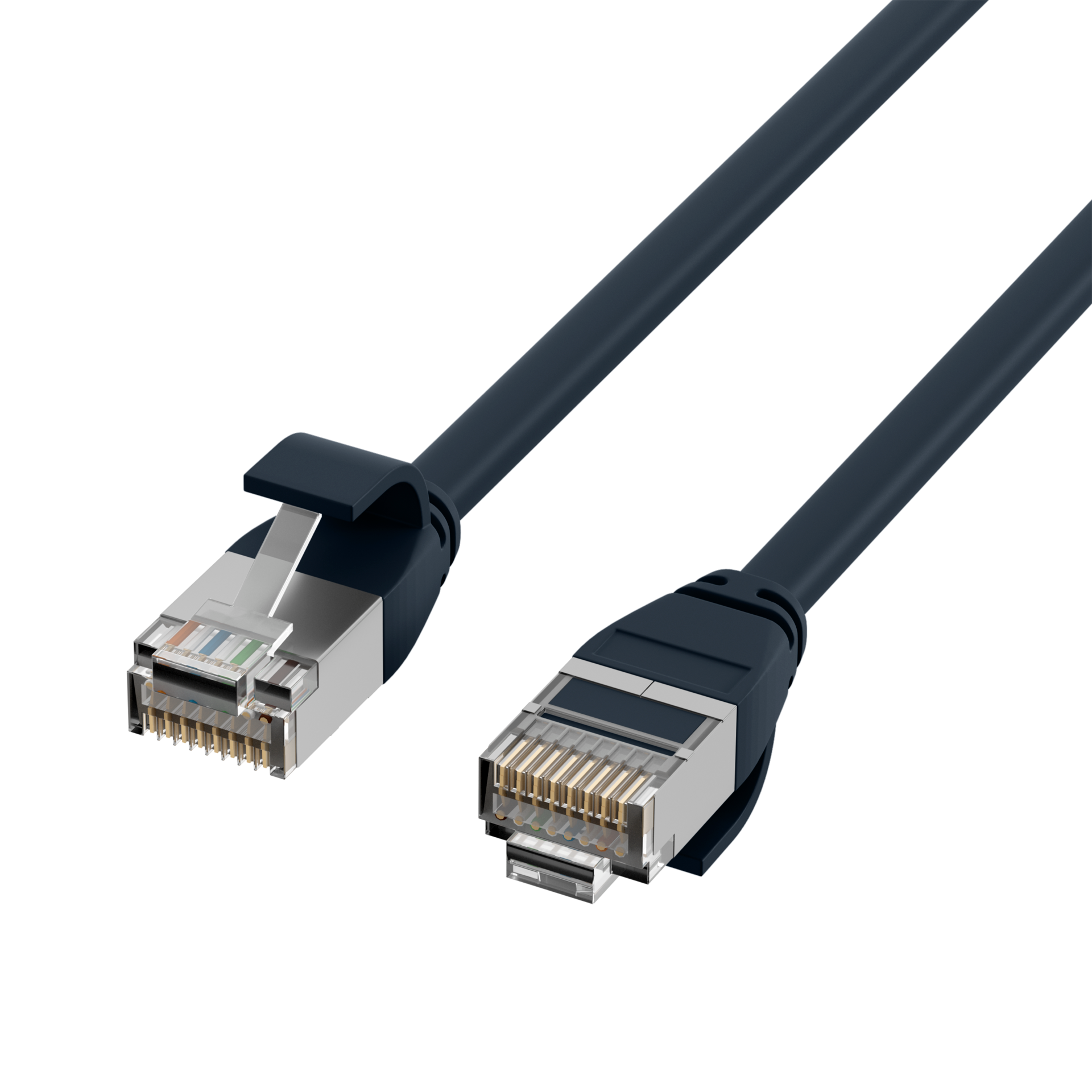 RJ45 Patchkabel Cat.6A U/FTP TPE 4mm ultraflex schwarz 2m