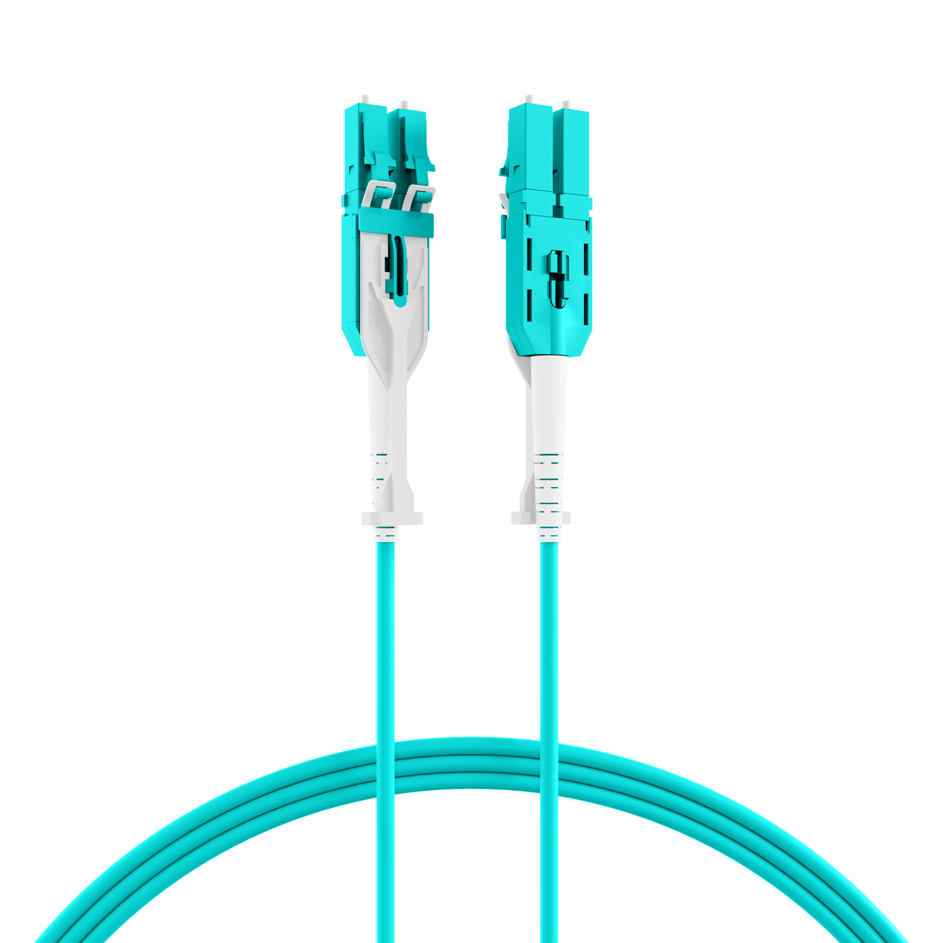 Duplex Patchcable Push/Pull LC-LC OM3 15m LSZH 3mm aqua