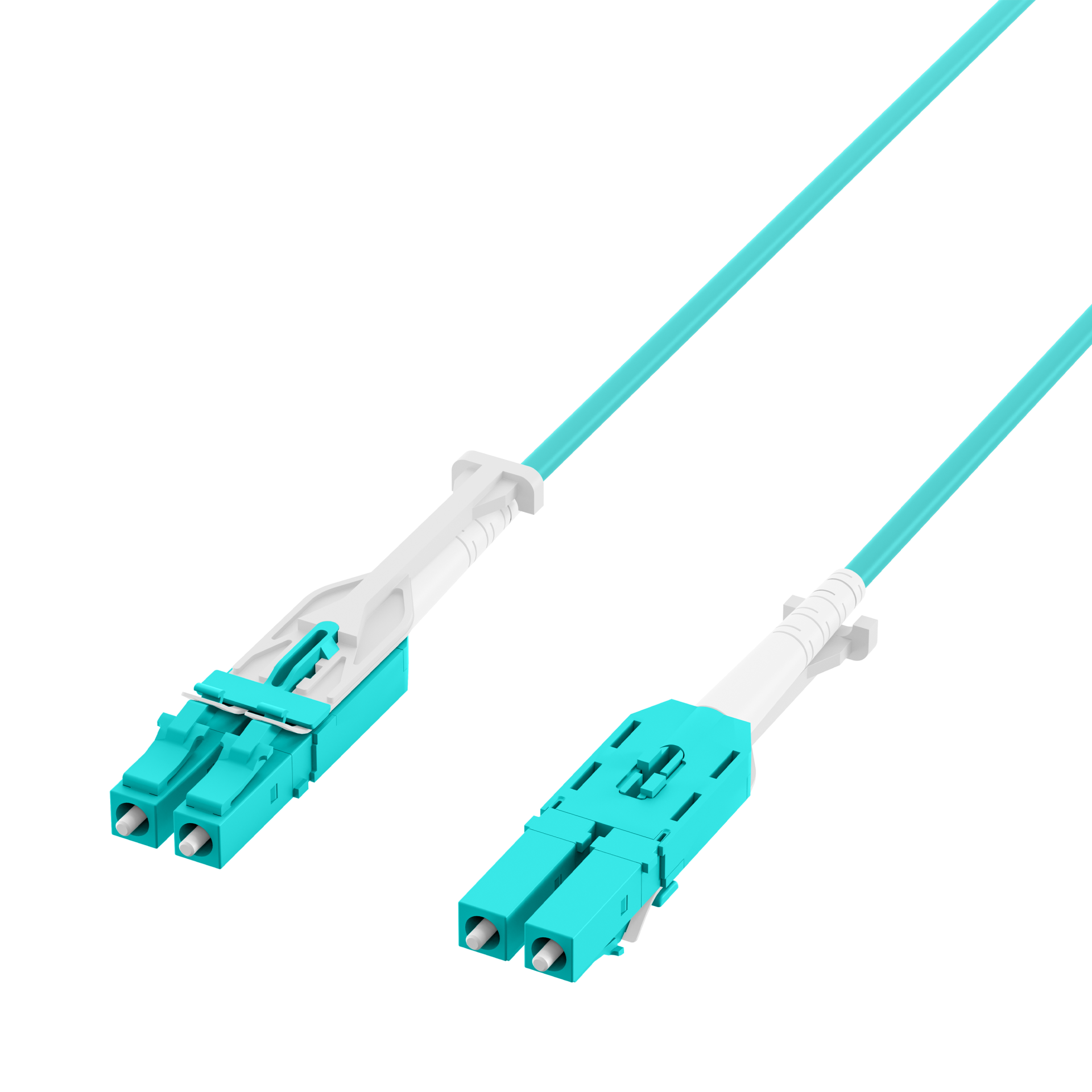 Duplex Patchcable Push/Pull LC-LC OM3 1m LSZH 3mm aqua