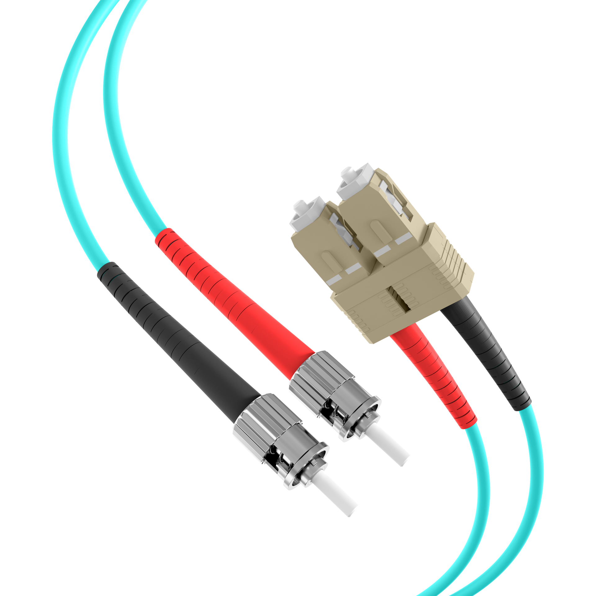 Duplex Patchcable SC-ST OM3 7,5m LSZH 3mm aqua