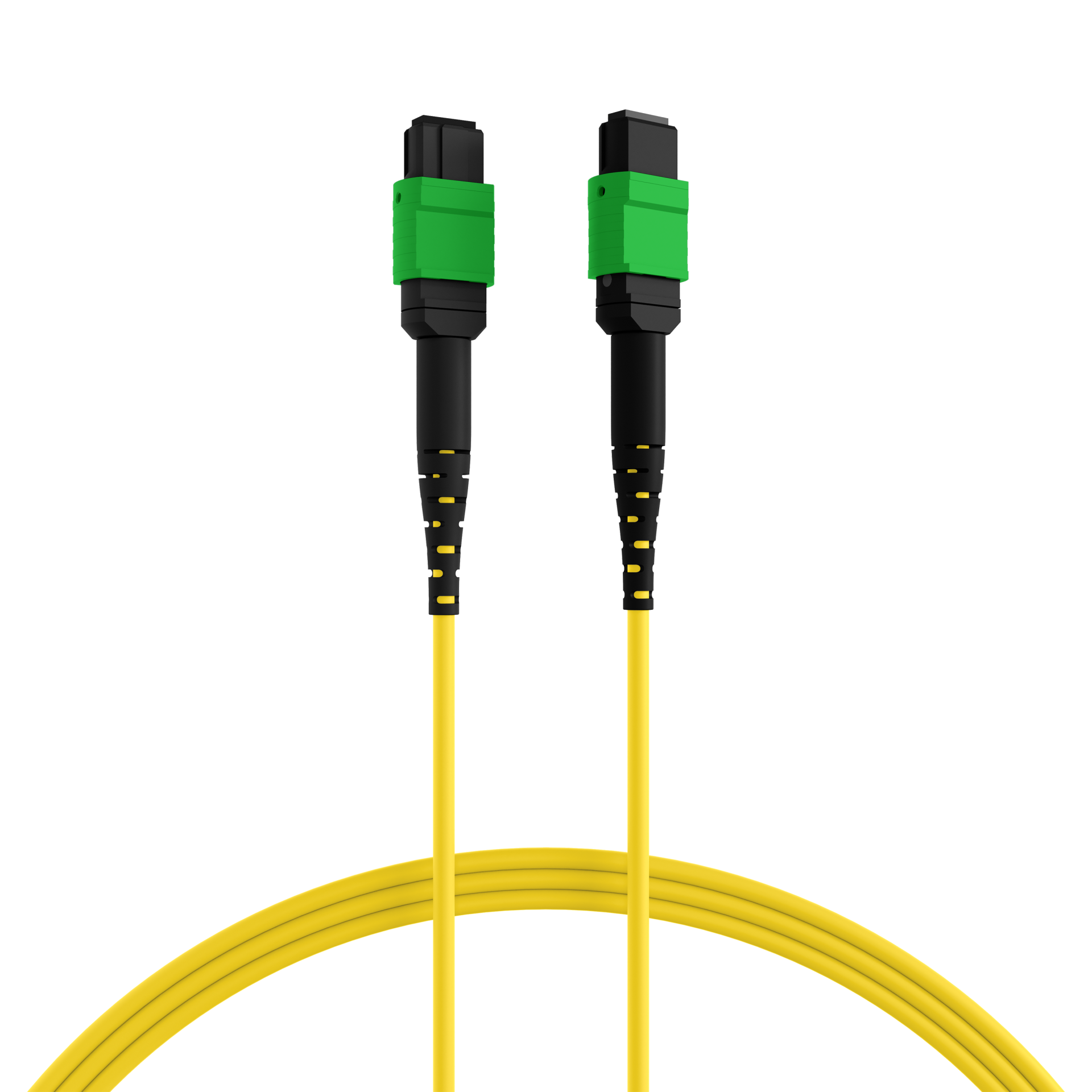 MTP®/APC(F)-MTP®/APC(F) Patch cable OS2 24 fibers Typ A LSZH yellow 10m