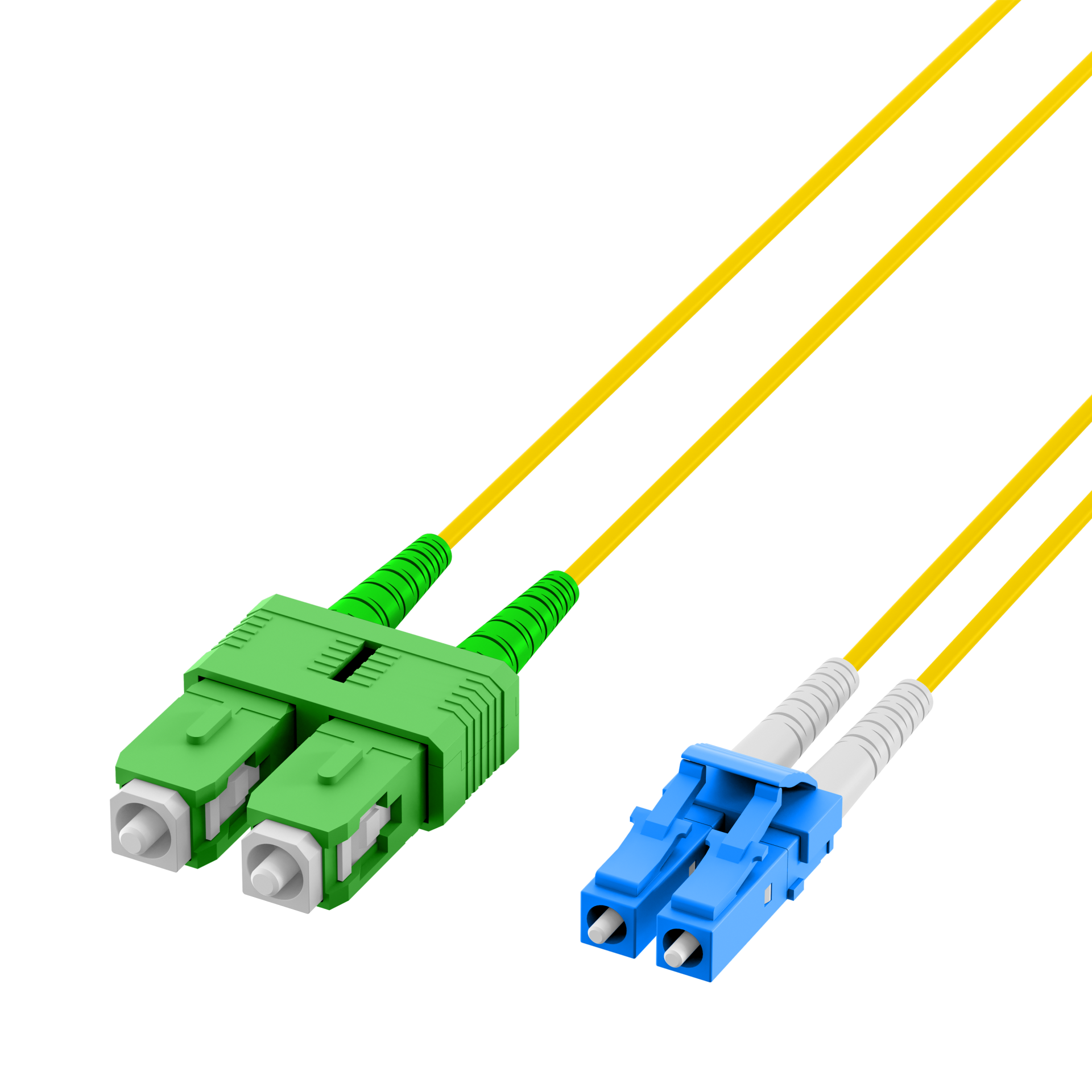 Duplex Patchcable LC-SC/APC OS2 G652D 0,5m LSZH 2mm yellow