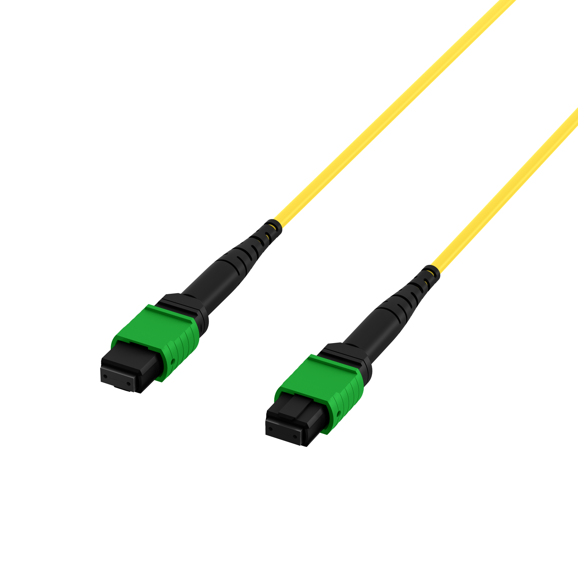 MTP®/APC(F)-MTP®/APC(F) Patch cable OS2 24 fibers Typ A LSZH yellow 20m