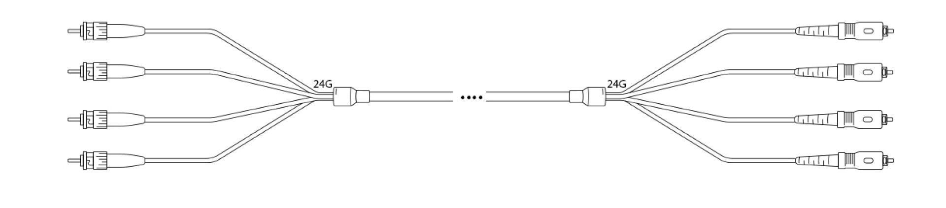  A-DQ(ZN) B2Y OM3 50/125µm ST/SC 24G 1,0m