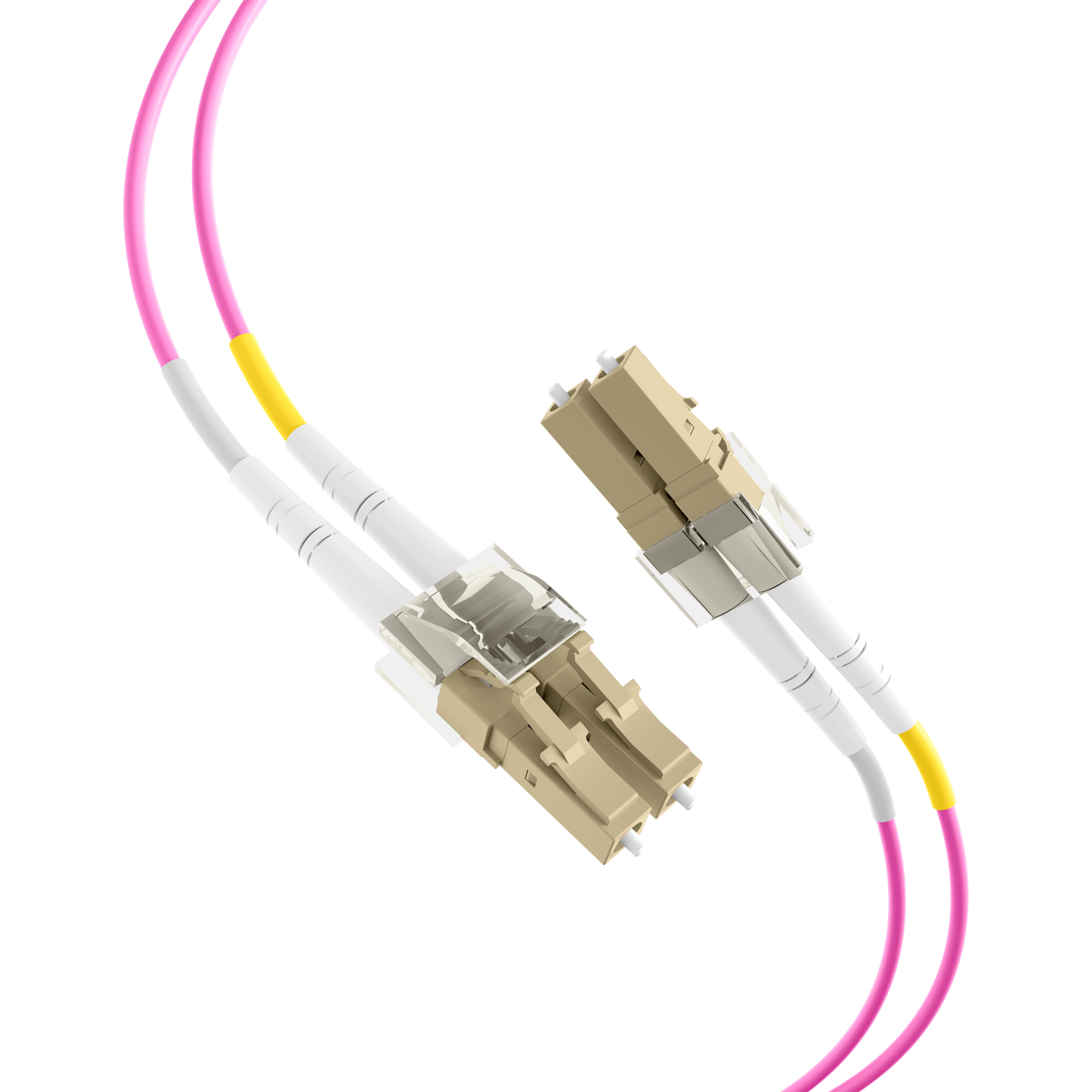 INFRALAN® Duplex Patchkabel Flat-Twin LC-LC OM4 3m LSZH 3x5mm erikaviolett