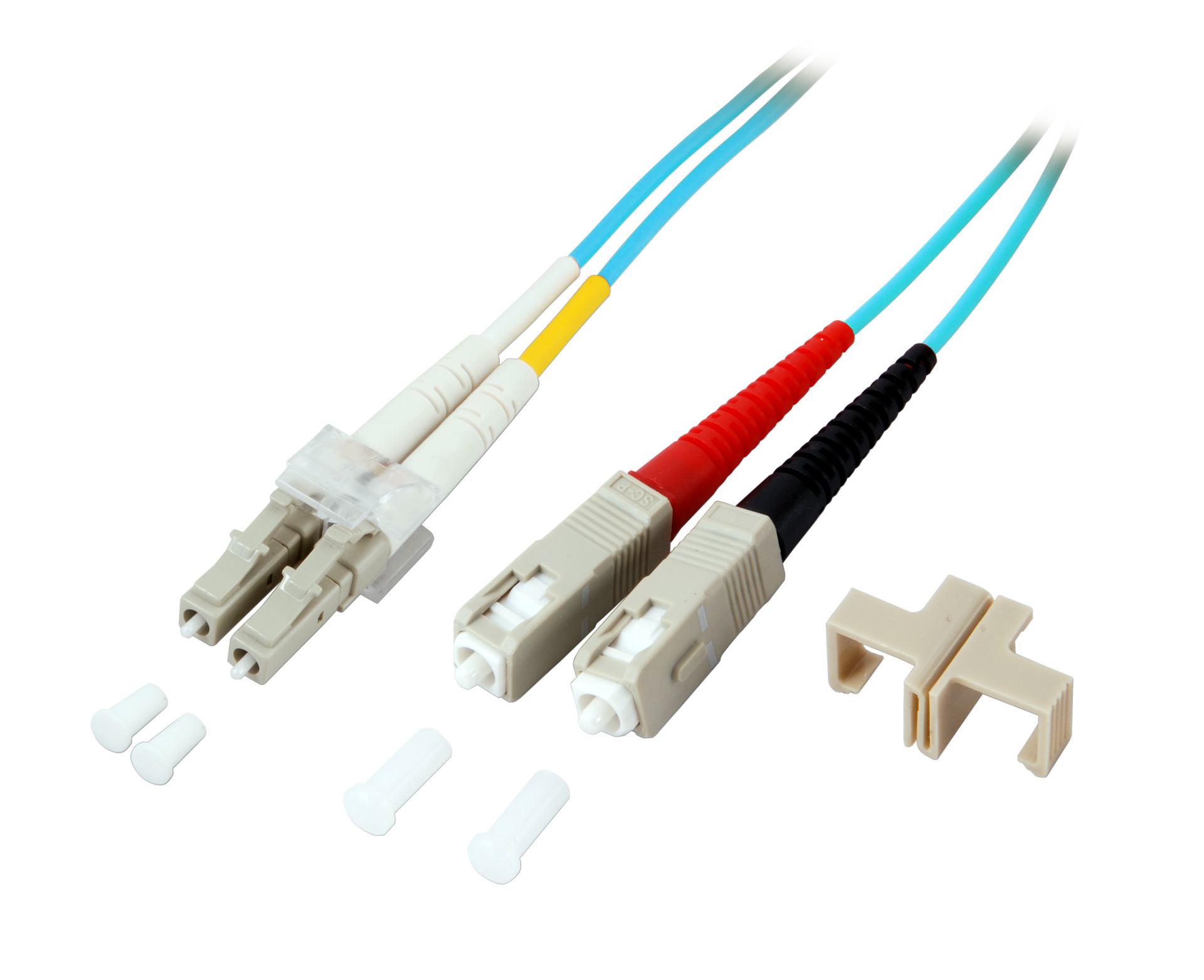 Duplex Patchcable LC-SC OM3 35m LSZH 2mm aqua