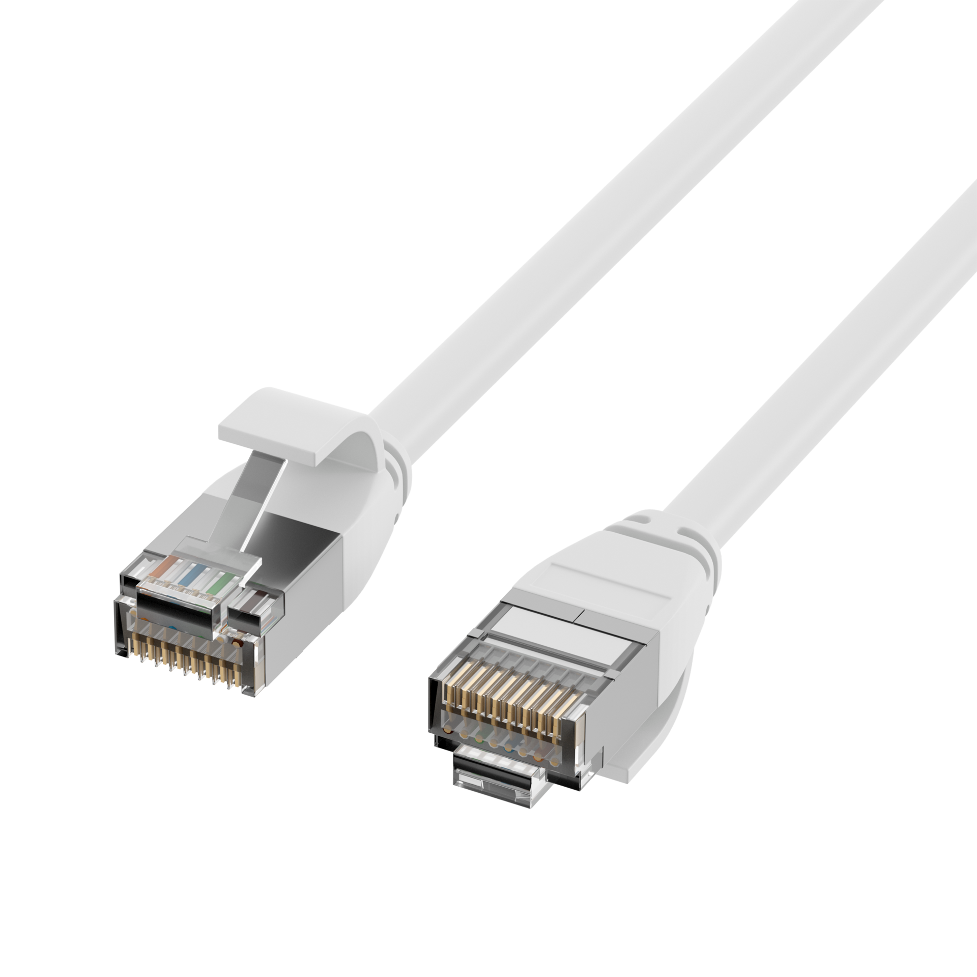 RJ45 Patchkabel Cat.6A U/FTP TPE 4mm ultraflex weiß 1m