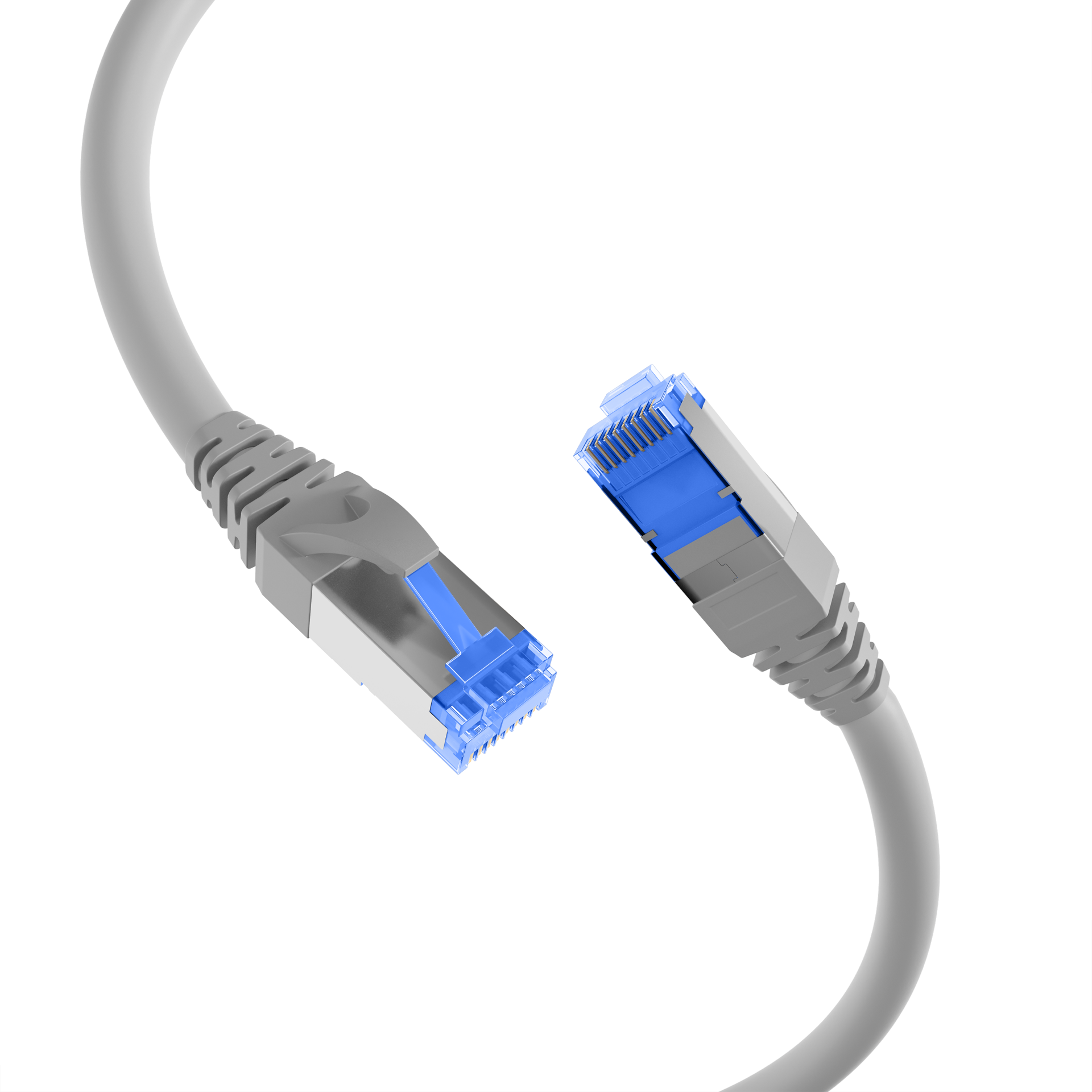 INFRALAN® RJ45 Patchkabel S/FTP, Cat.6A, TPE superflex, 2m, grau