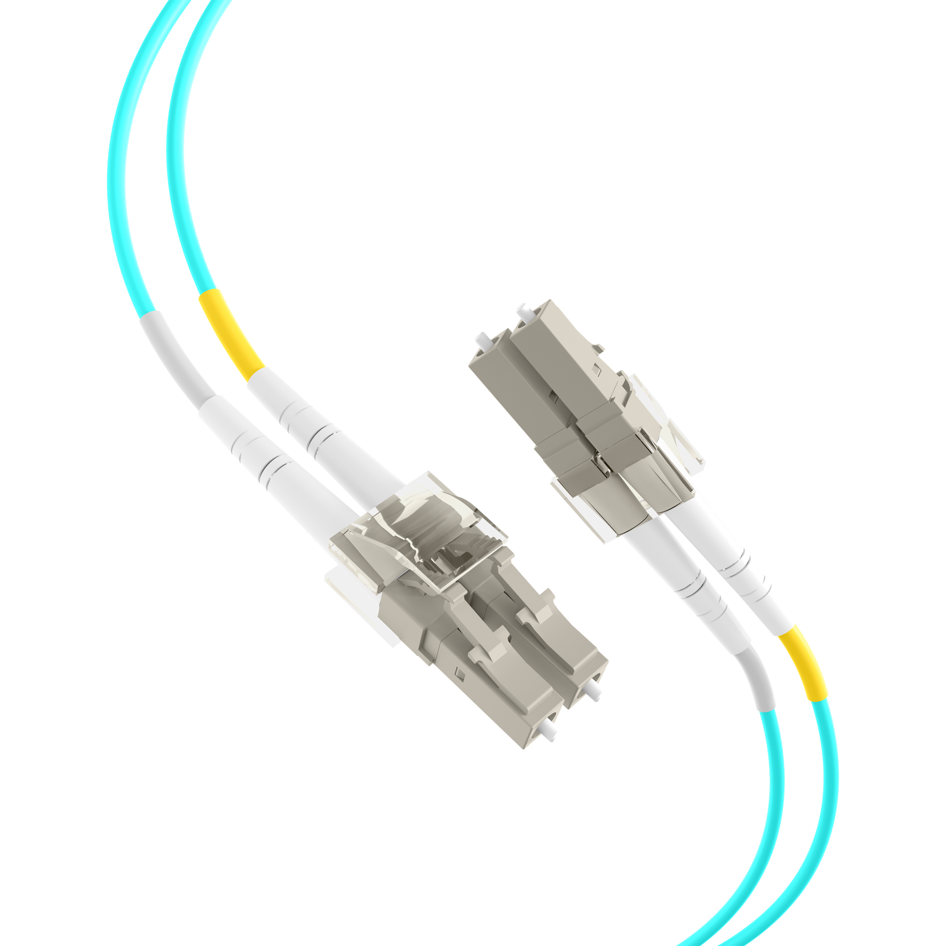 Duplex Patchcable Flat-Twin LC-LC OM3 0,5m LSZH 3x5mm aqua