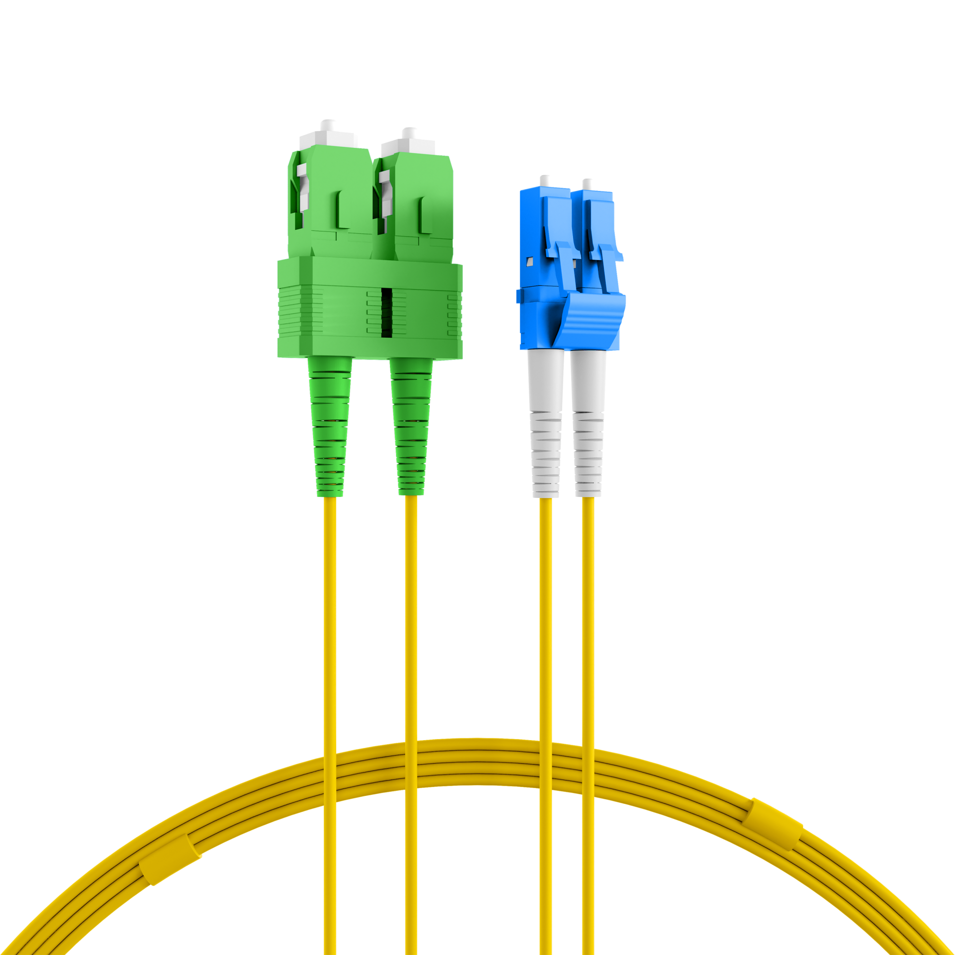 Duplex Patchcable LC-SC/APC OS2 G652D 3m LSZH 2mm yellow