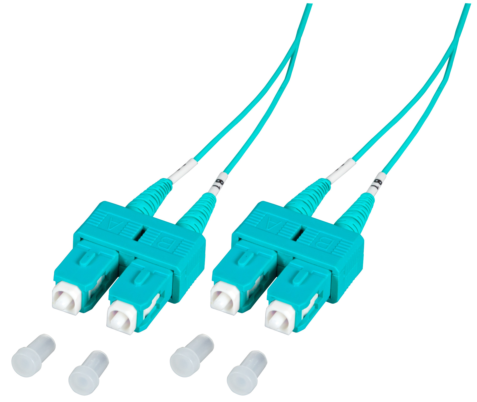 Duplex Jumper SC-SC 50/125µ, OM3, LSZH, aqua, 1.2mm, 2m