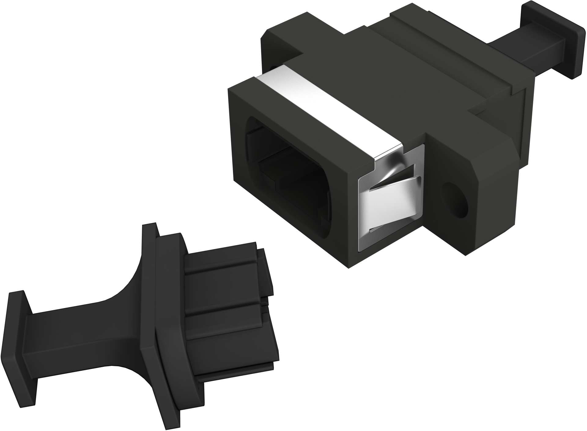 MTP/MPO adapter with flange, codable up/up or up/down