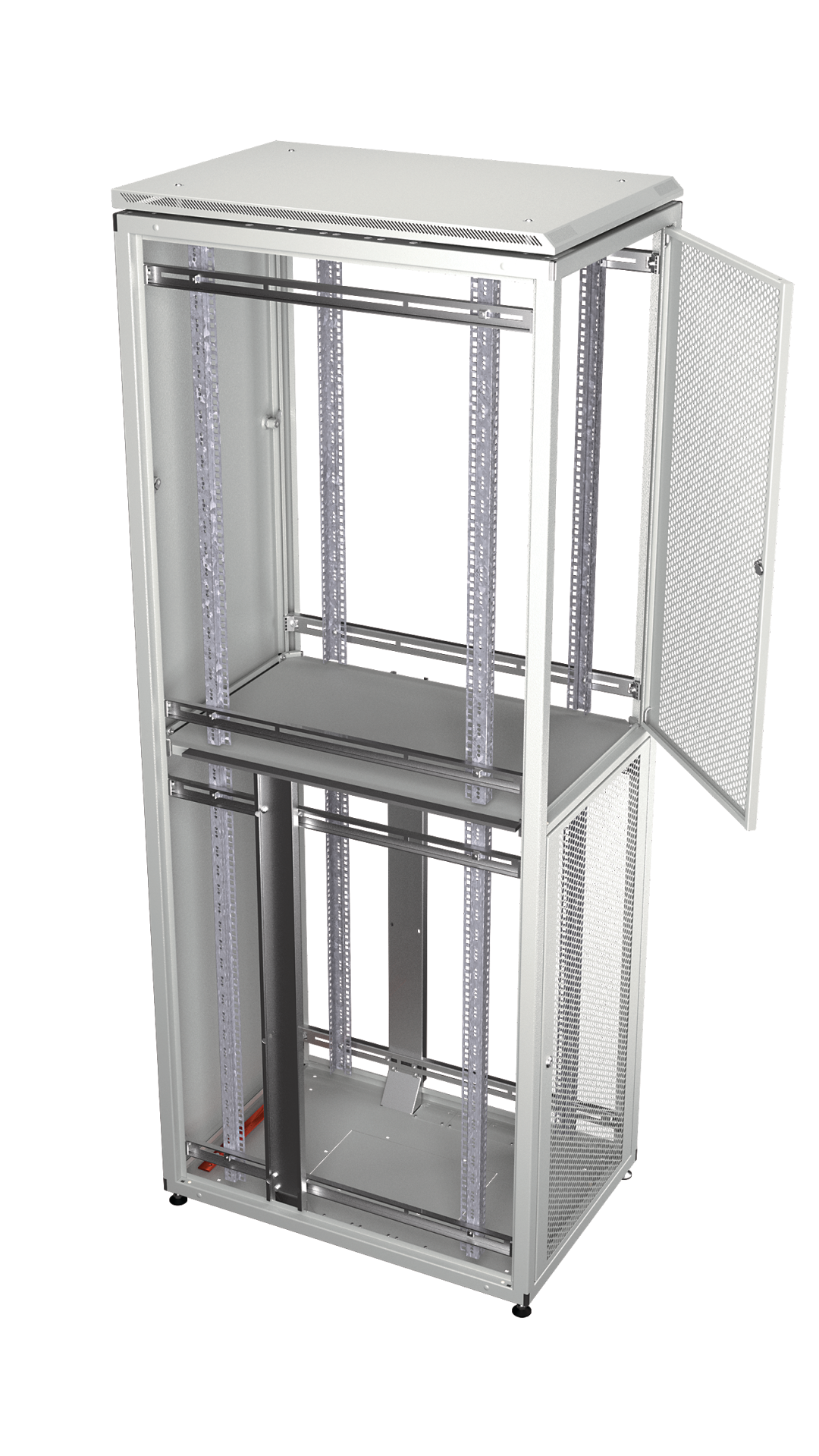 Co-Location Rack PRO, 4 x 10U, 800x1000 mm, F+R 1-Part Perforated, RAL9005