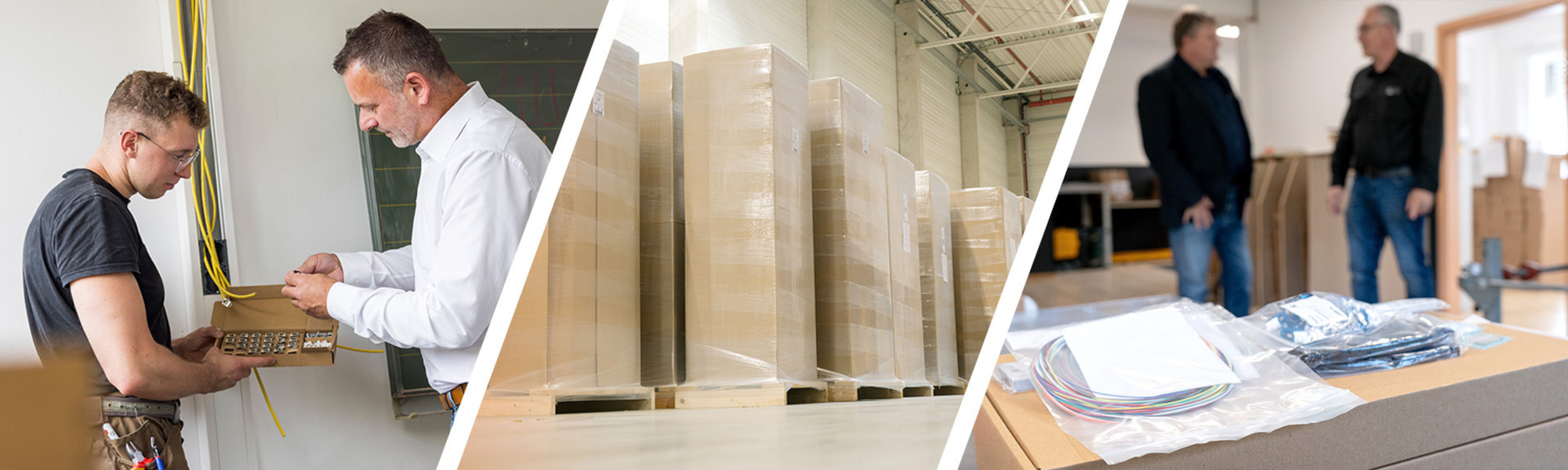 Individual packaging service: advice on site, carefully packed goods on pallets in the warehouse and ready-made cables in high-quality packaging.