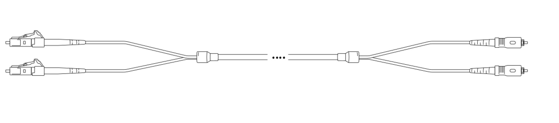 Breakout I-V(ZN) HH OS2 9/125µm LC/SC-APC 4E 1,0m