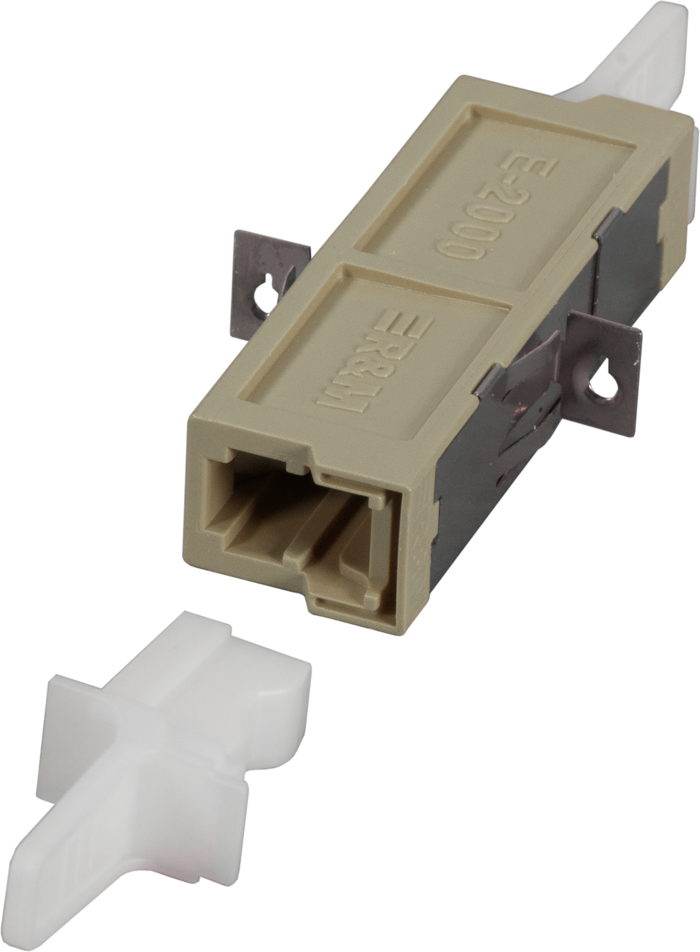 Adapter E-2000® PC, beige, ceramic MM, M,  Clip & screwable, R&M