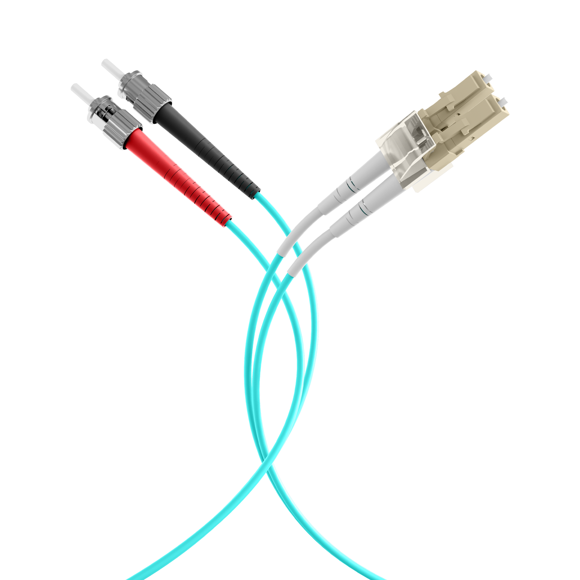 Duplex Patchcable LC-ST OM3 20m LSZH 2mm aqua