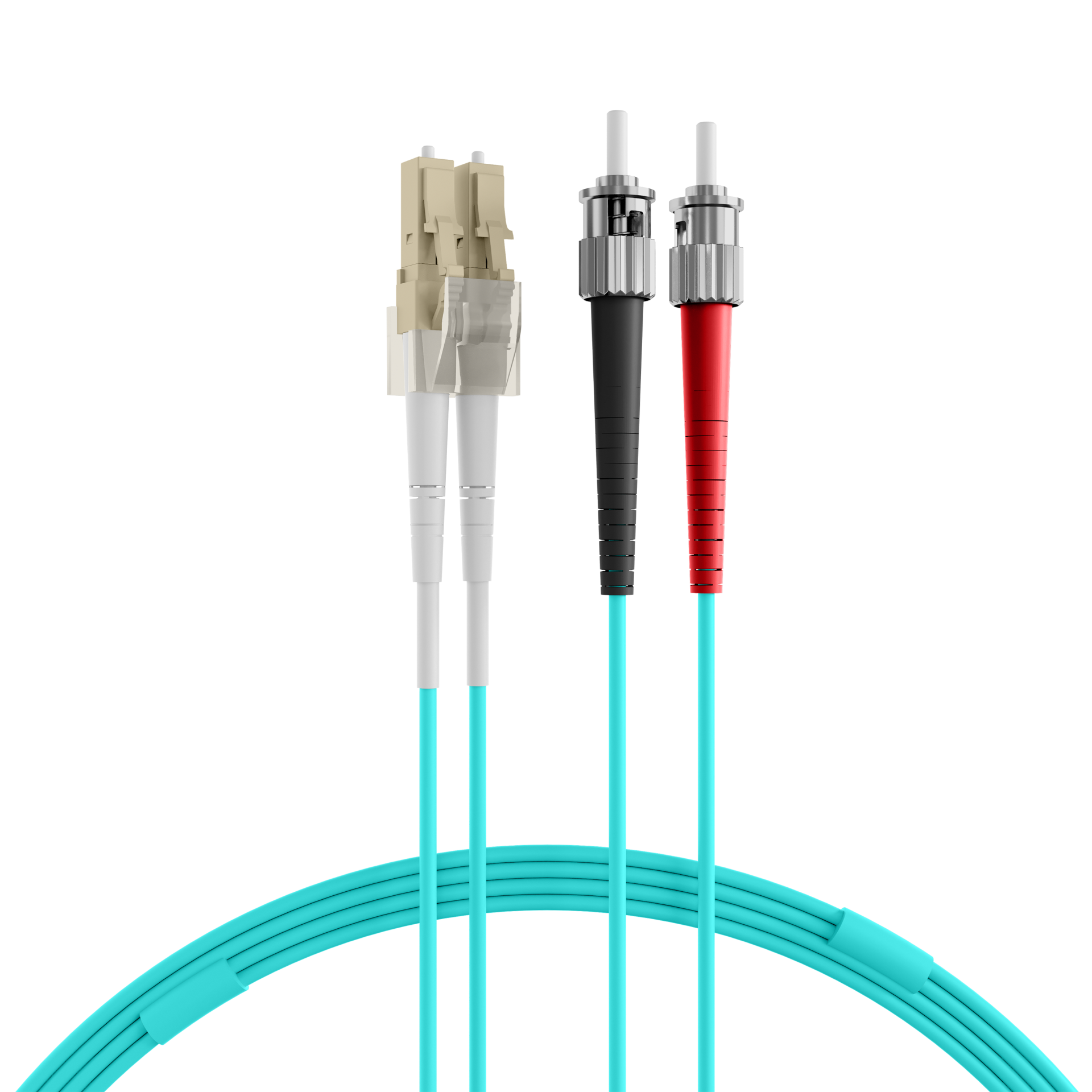 Duplex Patchcable LC-ST OM3 1m LSZH 2mm aqua