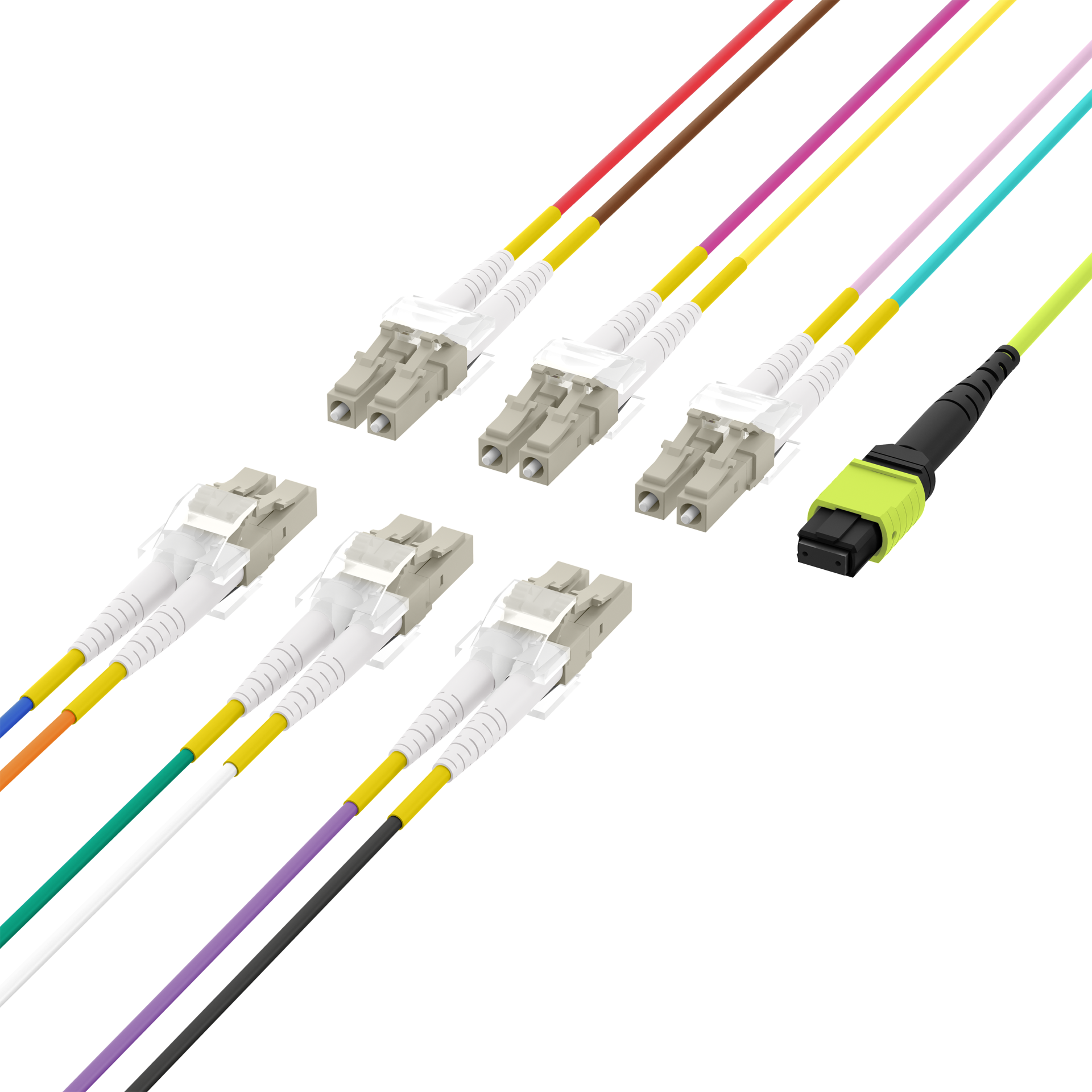 MTP®(F)-LC Trunkkabel OM5 12 Fasern Typ B LSZH limettengrün 5m