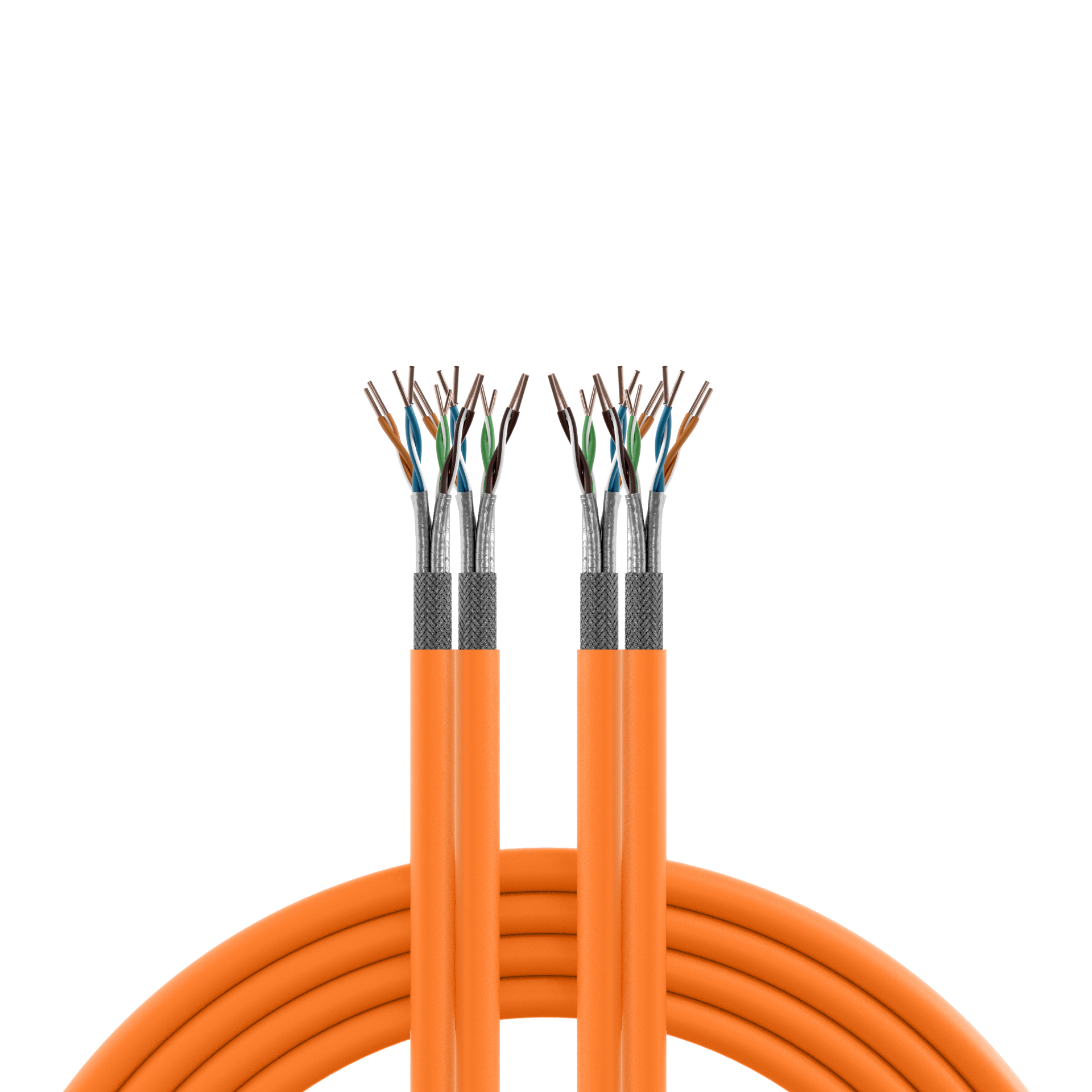 INFRALAN® Cat.7 1000 AWG23, S/FTP 2x4P CPR Eca orange, 100m