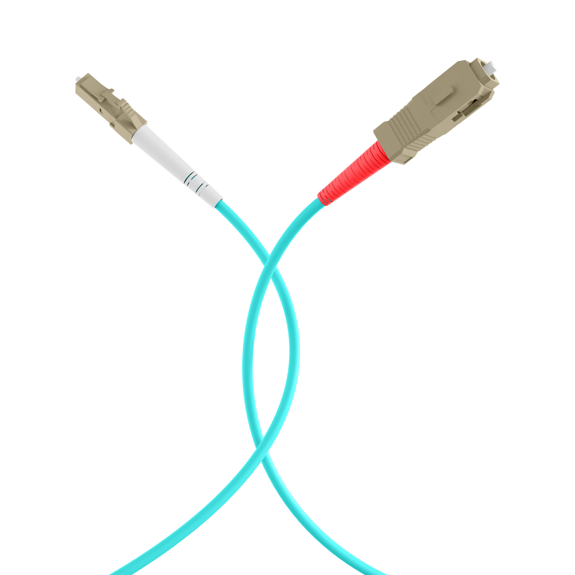 Simplex Fiber Optic Patch Cable LC-SC OM3 2m 2,0mm Aqua 50/125µm