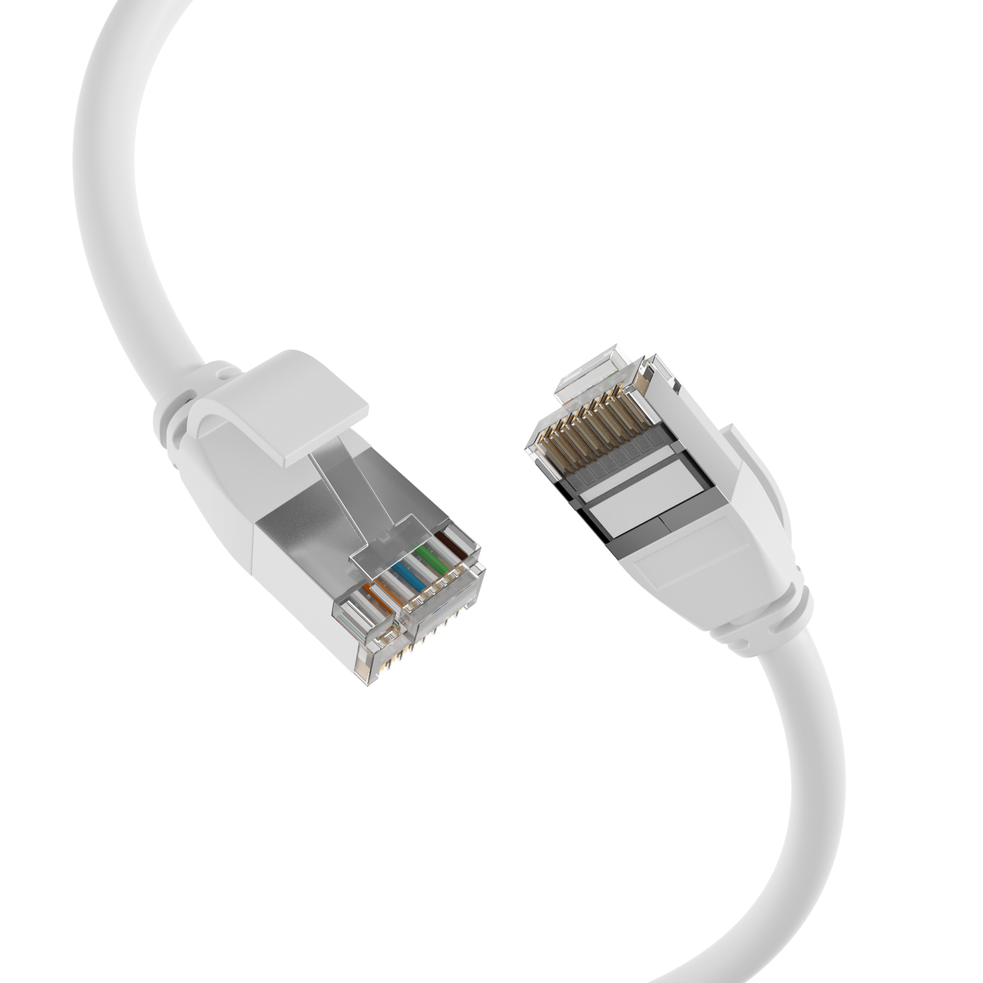 RJ45 Patchkabel Cat.6A U/FTP TPE 4mm ultraflex weiß 1m