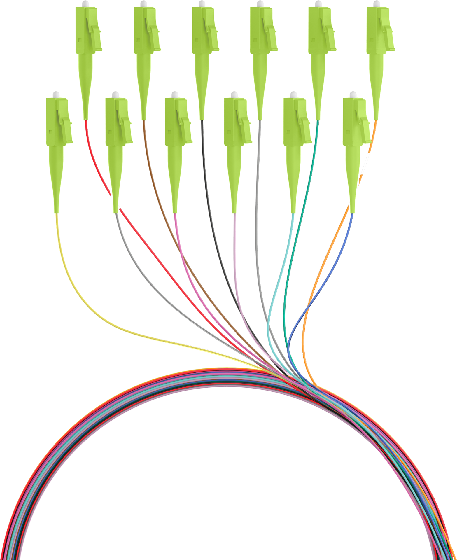 INFRALAN® Fiber Pigtail LC OM5 -colored set 2m - 12 pieces