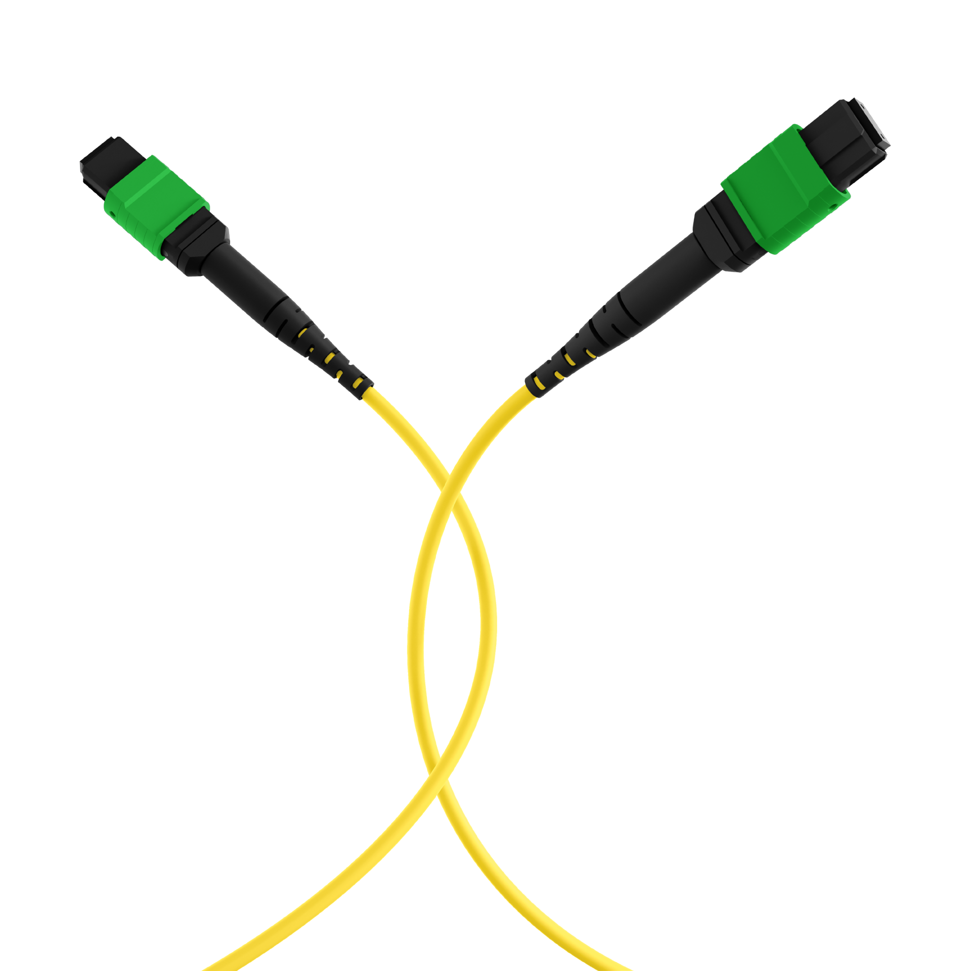 MTP®/APC(F)-MTP®/APC(F) Patch cable OS2 24 fibers Typ A LSZH yellow 20m