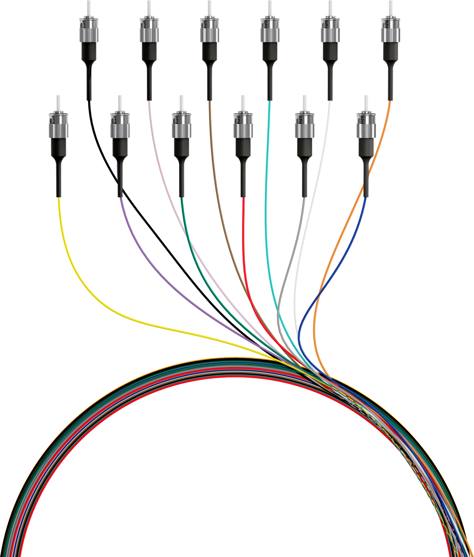 Faserpigtail ST OS2 G652D-farbiges Set 2m - 12 Stück