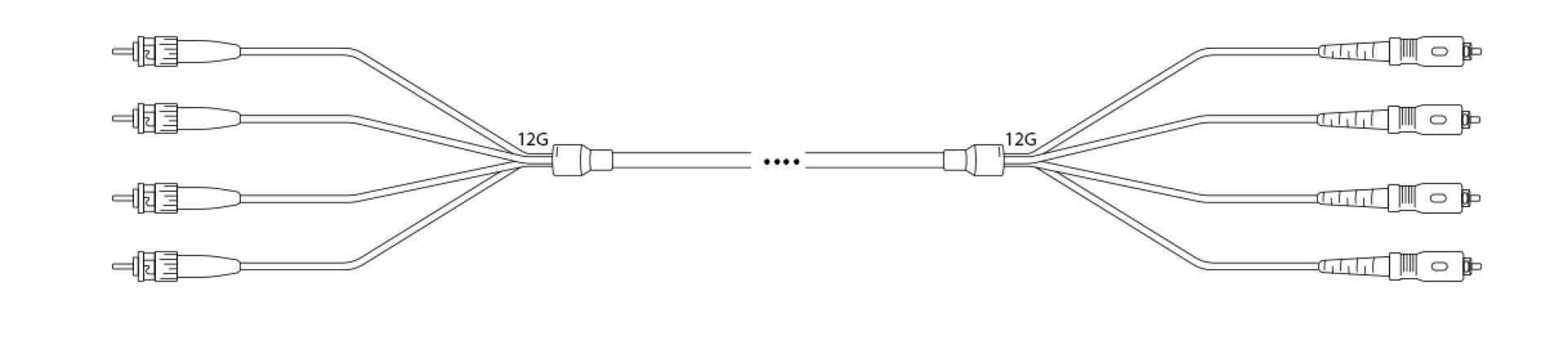 U-DQ(ZN) BH OM1 62.5/125µm ST/SC 12G 1,0m