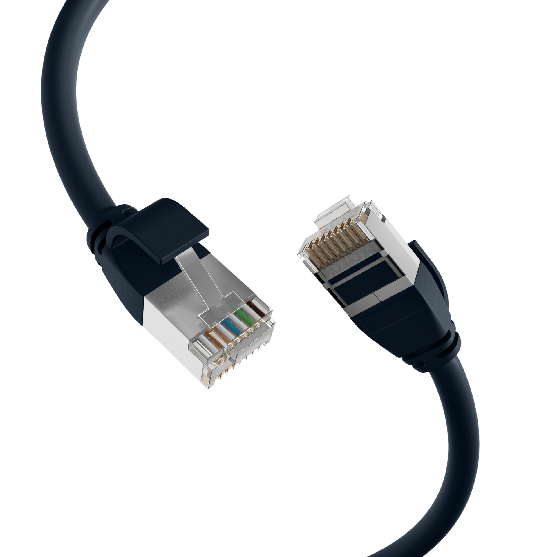 RJ45 Patchkabel Cat.6A U/FTP TPE 4mm ultraflex schwarz 1m