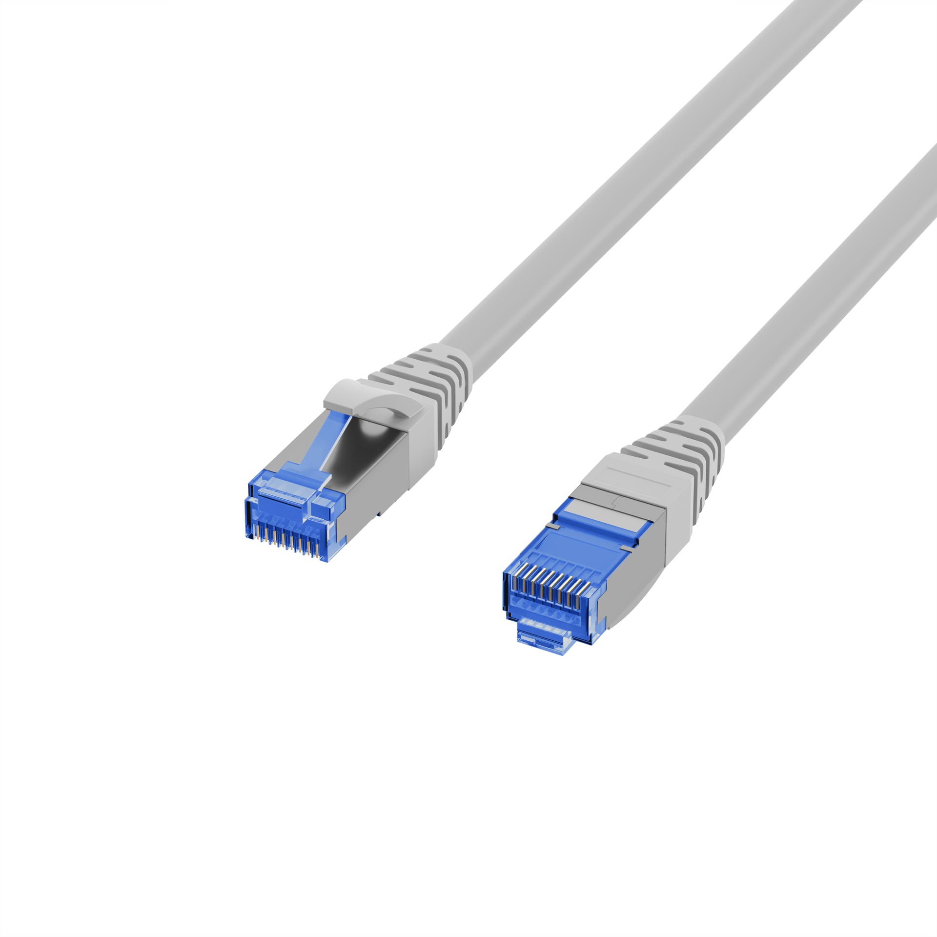 INFRALAN® RJ45 Patchkabel S/FTP, Cat.6A, TPE superflex, 1m, grau