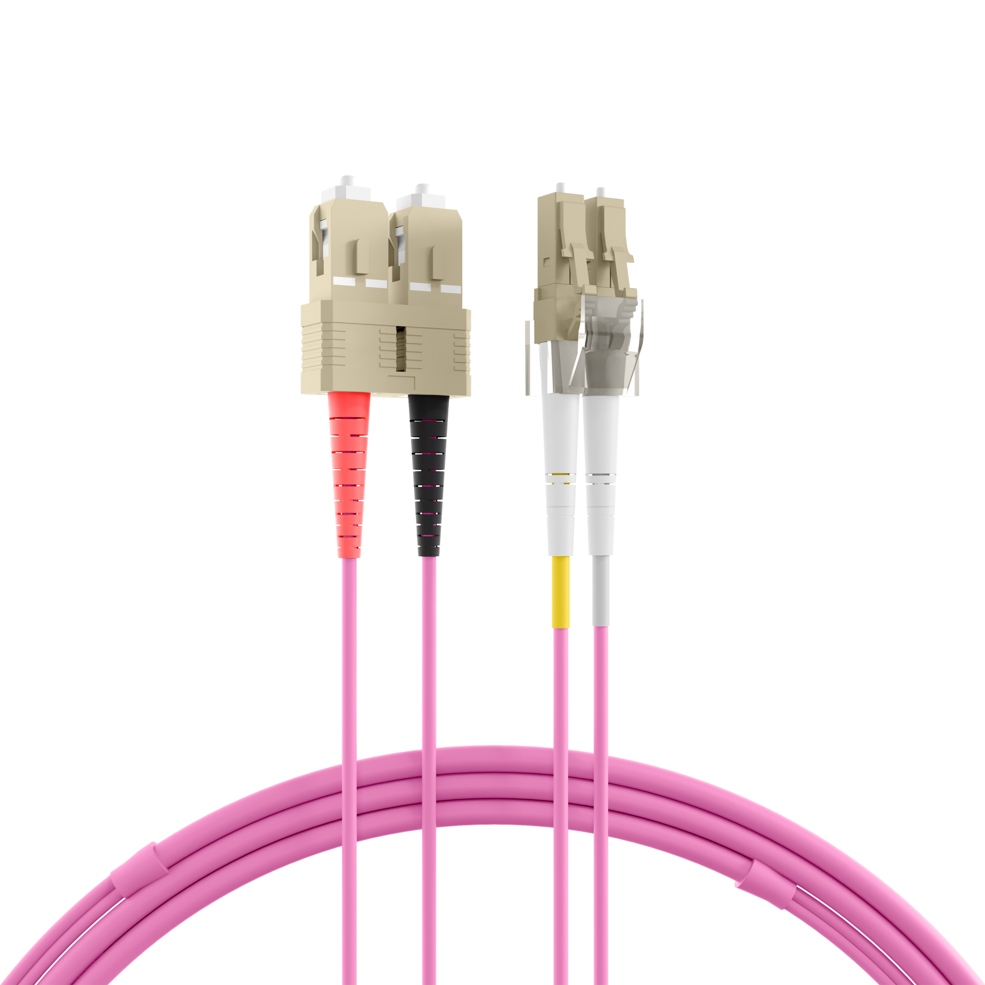 INFRALAN® Duplex Patchkabel Flat-Twin LC-SC OM4 5m LSZH 3x5mm erikaviolett