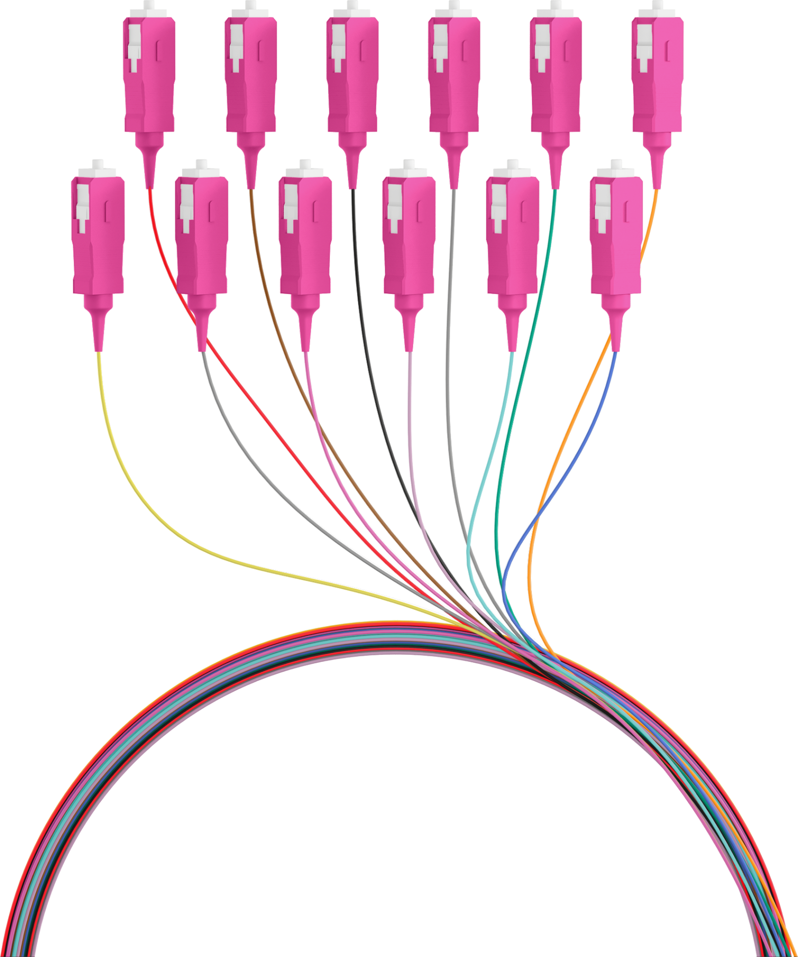 Faserpigtail SC OM4 -farbiges Set 2m - 12 Stück