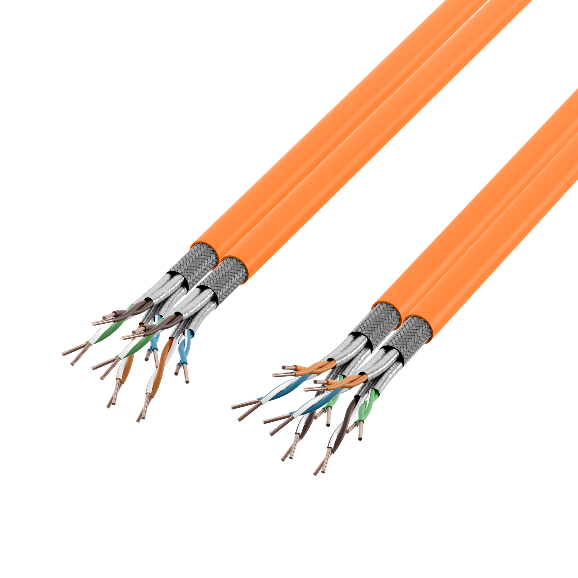 INFRALAN® Cat.7 1000 AWG23, S/FTP 2x4P CPR Cca orange, 500m