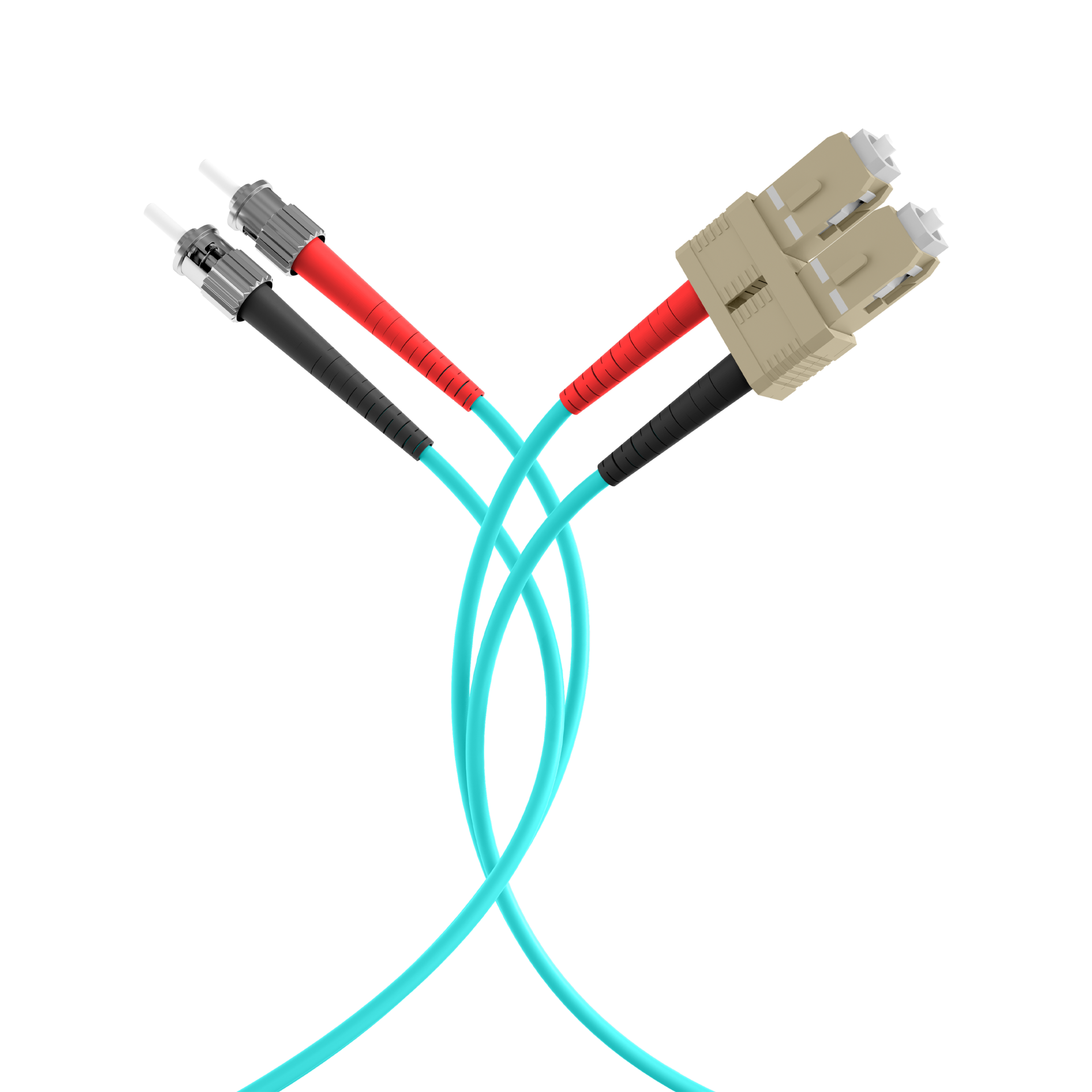 Duplex Patchcable SC-ST OM3 15m LSZH 3mm aqua