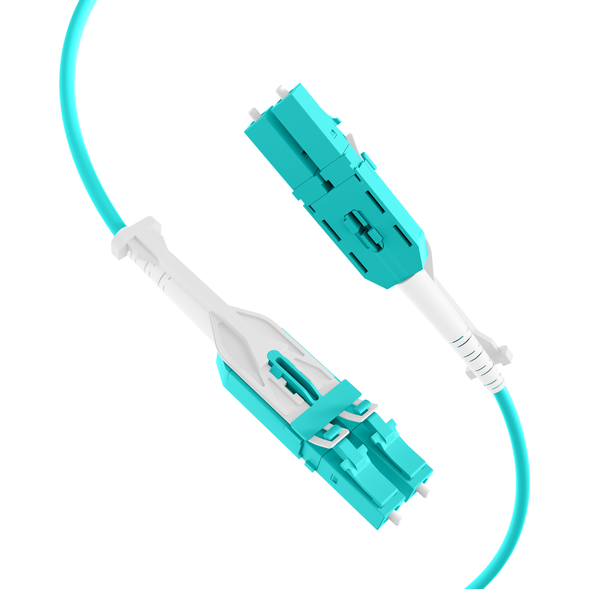 Duplex Patchcable Push/Pull LC-LC OM3 10m LSZH 3mm aqua