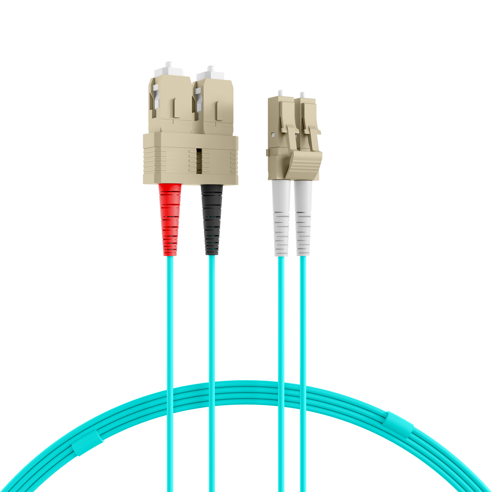 Duplex Patchkabel LC-SC OM3 3m LSZH 2mm aqua