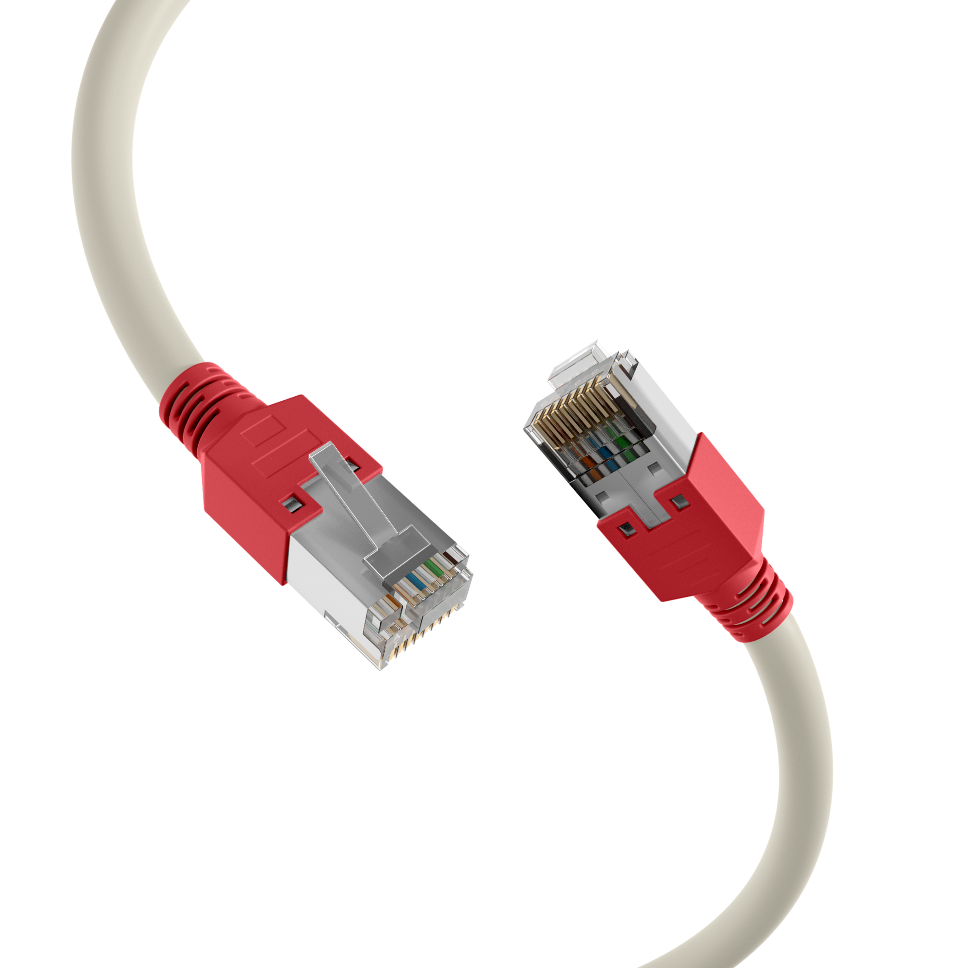 RJ45 Patchkabel Cat.5e F/UTP LSZH Draka UC300 TM11rt crossed grau 10m