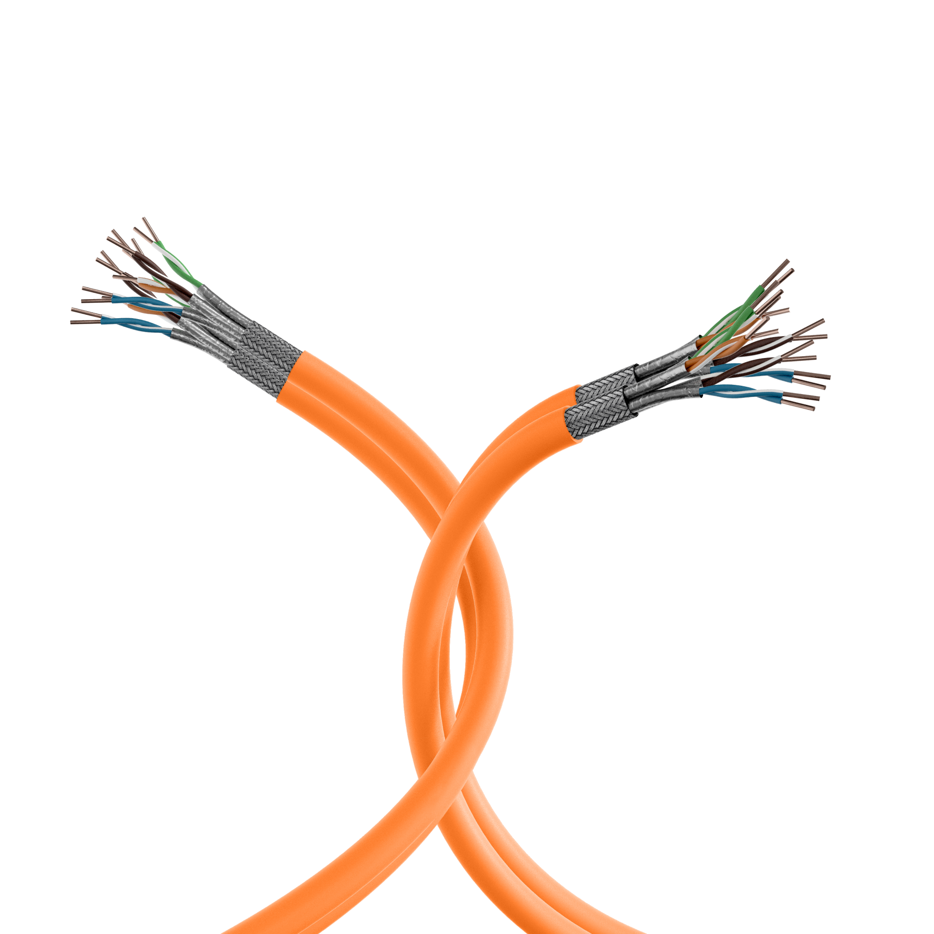 INFRALAN® Cat.7 1000 AWG23, S/FTP 2x4P CPR Cca orange, 500m