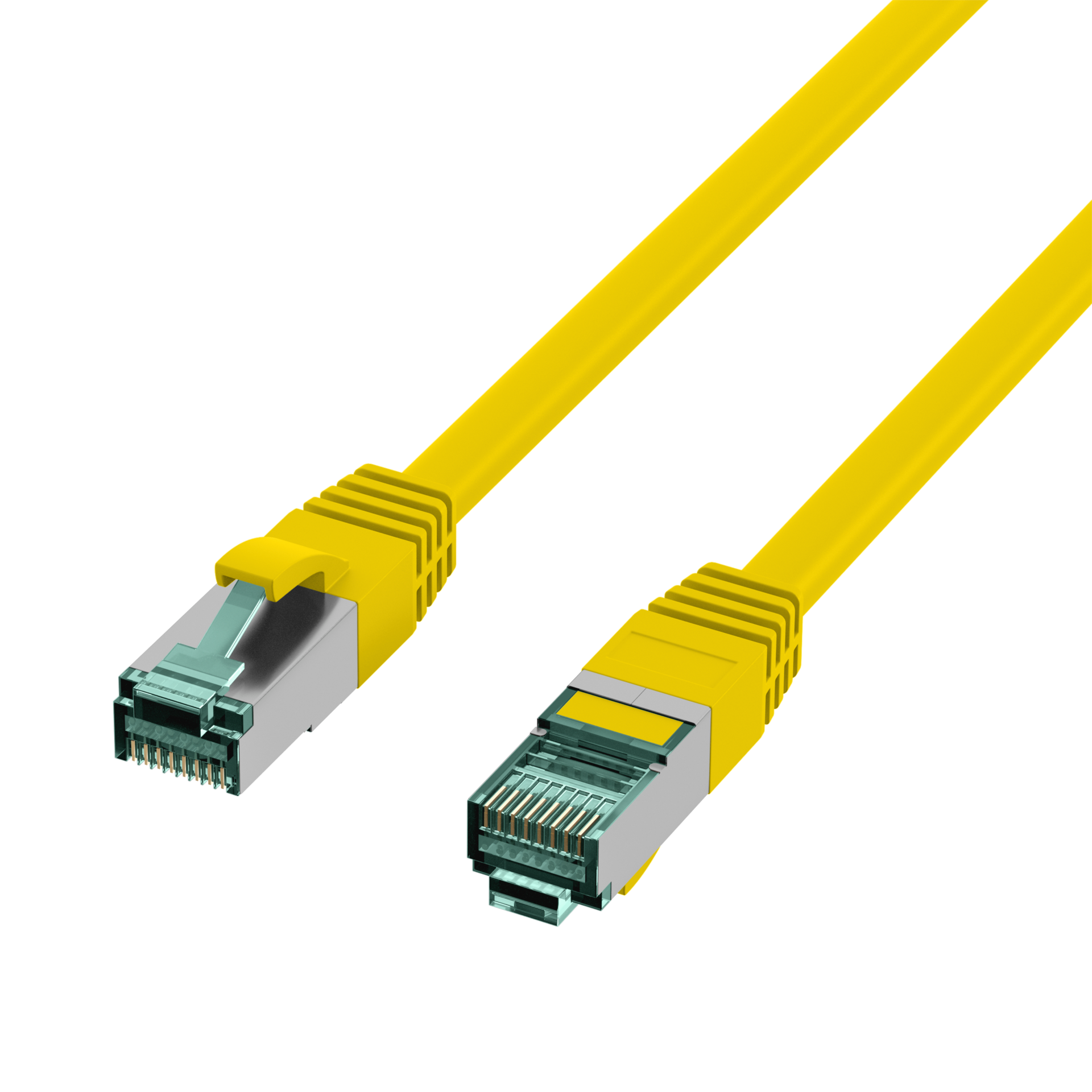 RJ45 Patch cable S/FTP, Cat.6A, LSZH, 0.15m, yellow