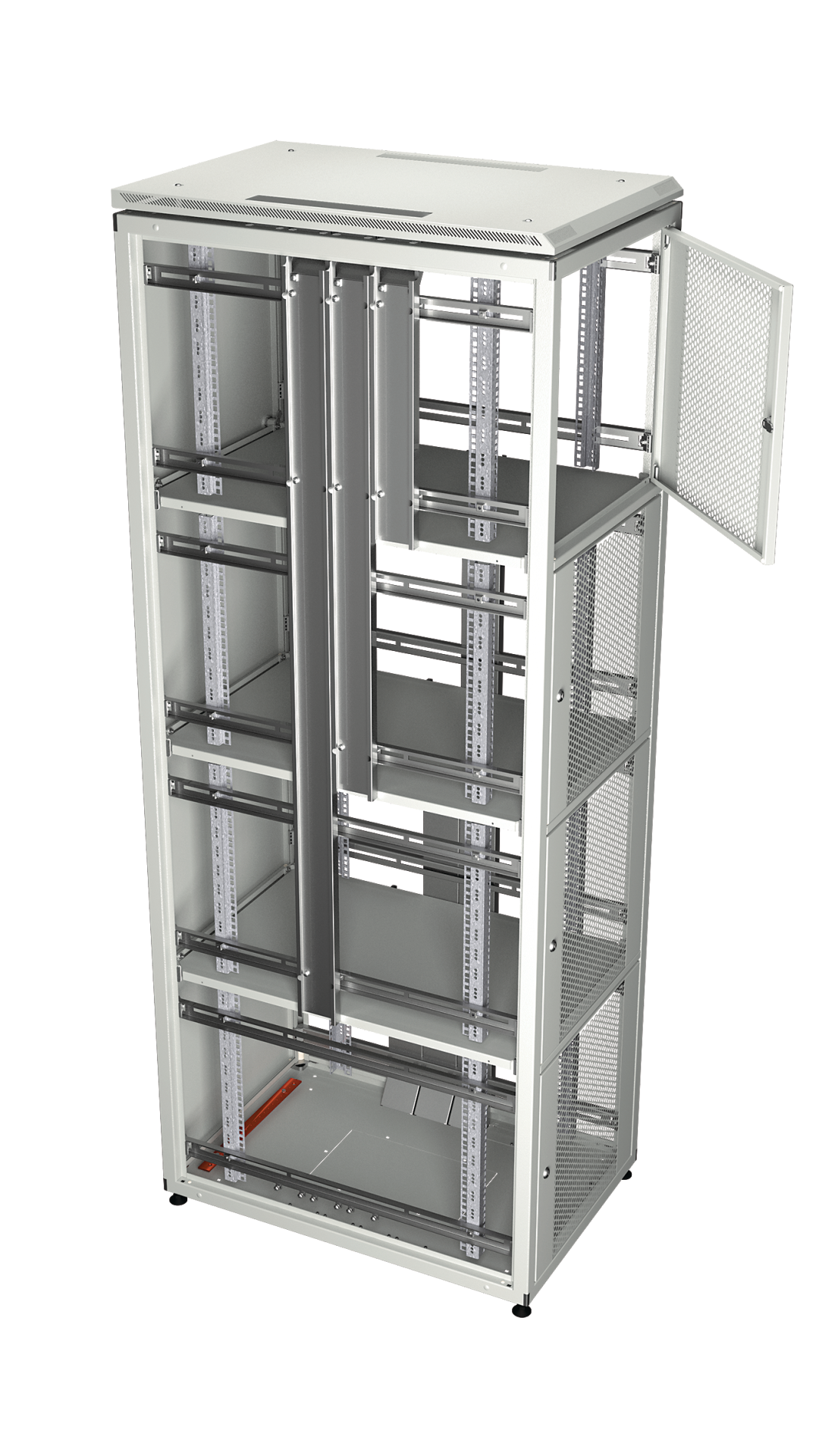 Co-Location Rack PRO, 1 x 42HE, 600x1200 mm, F+R 1-tlg. perforiert, RAL9005