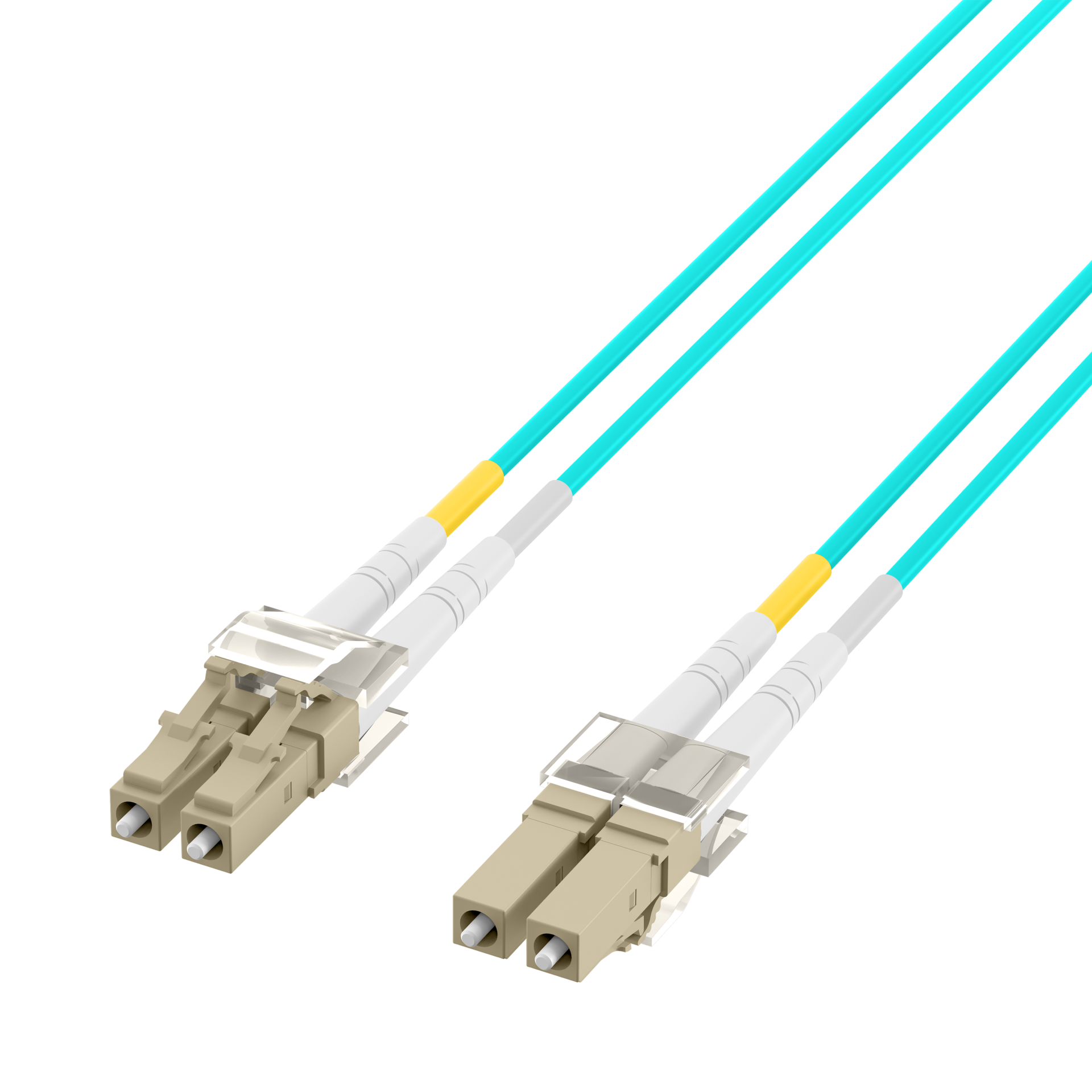 Duplex Patchcable Flat-Twin LC-LC OM3 40m LSZH 3x5mm aqua