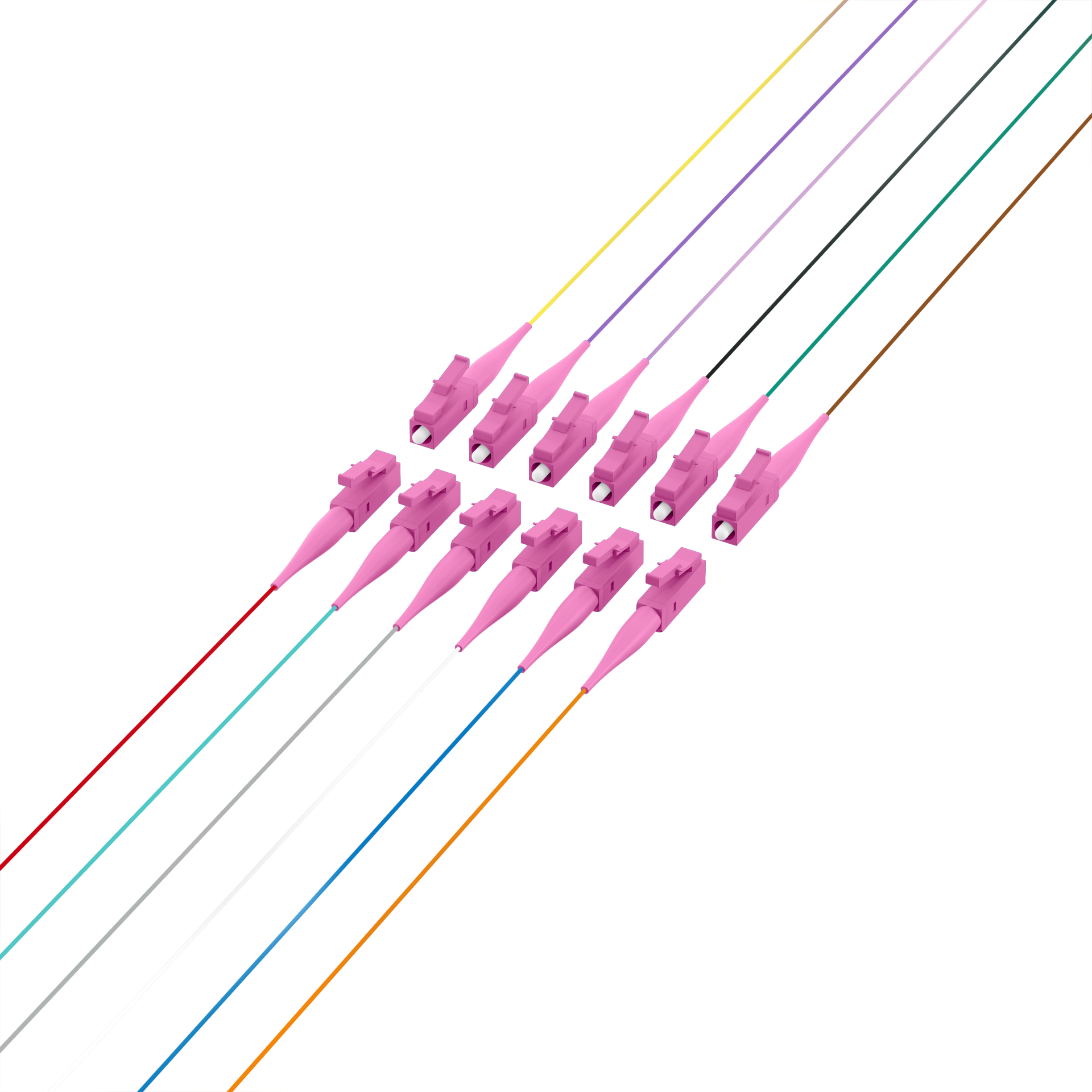 Faserpigtail LC OM4 -farbiges Set 2m - 12 Stück