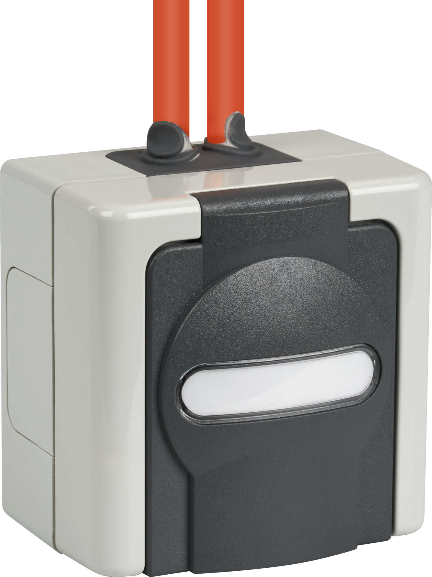 Surface-mounted moisture-proof empty housing for 2 Keystones IP44 colour grey