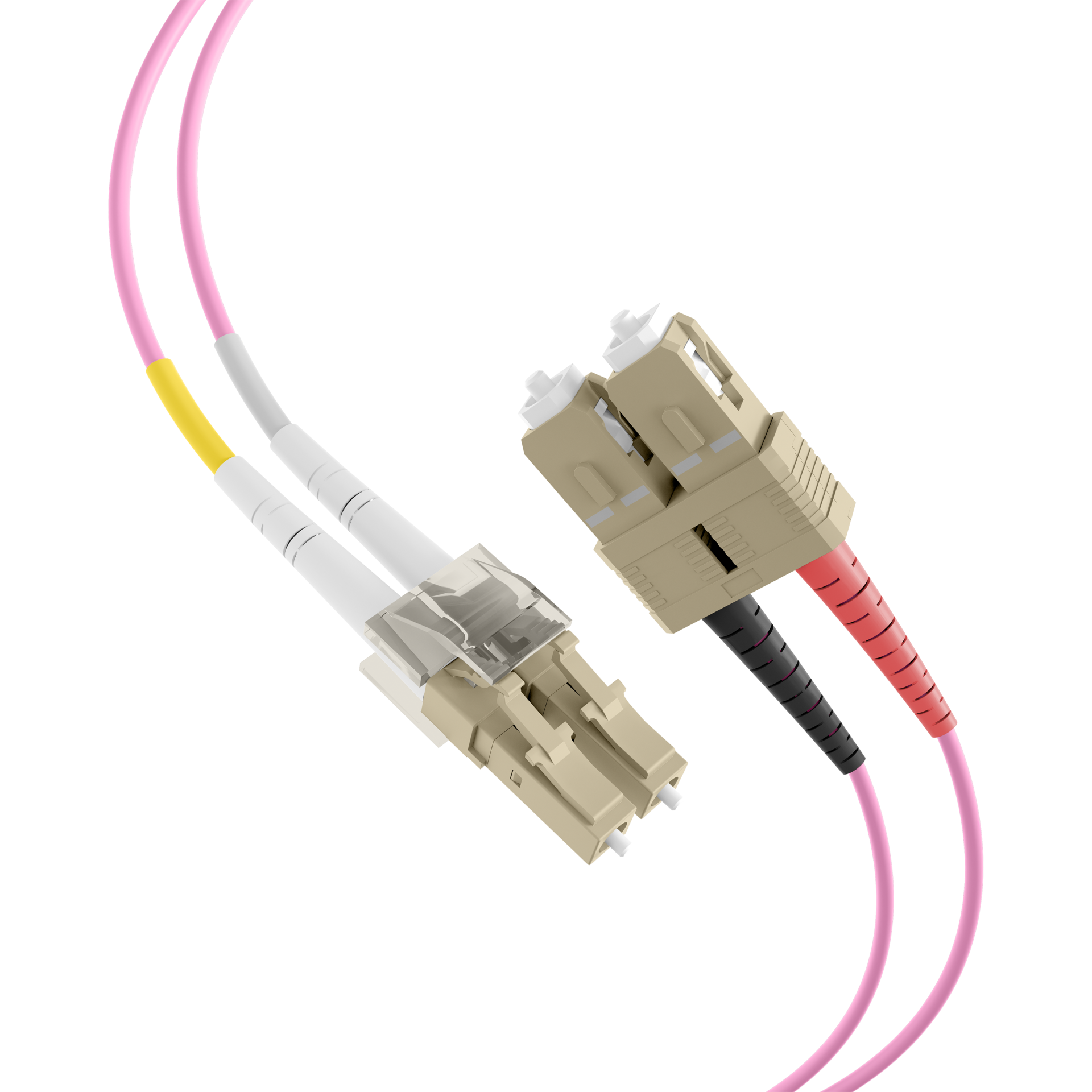 INFRALAN® Duplex Patchkabel Flat-Twin LC-SC OM4 1m LSZH 3x5mm erikaviolett