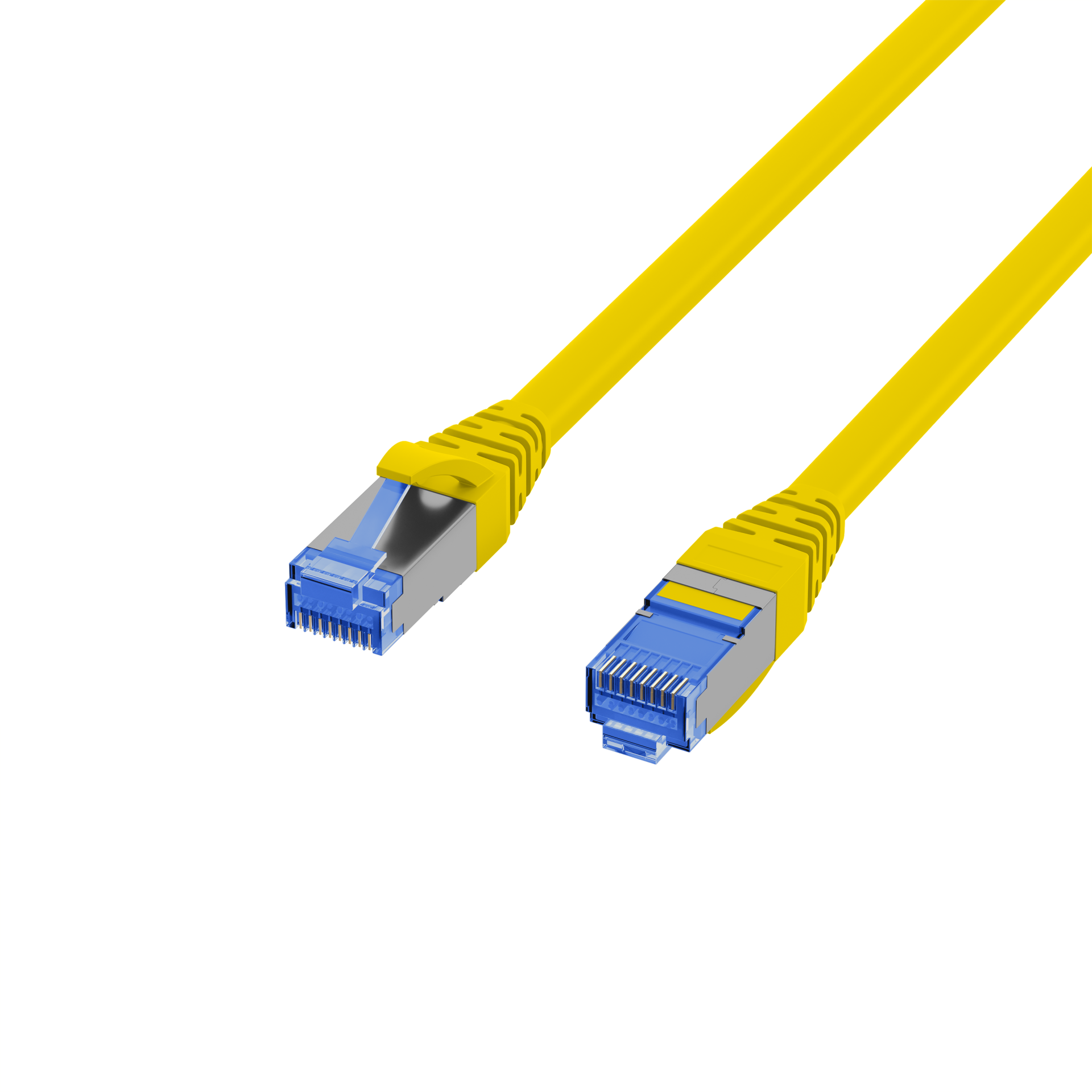 INFRALAN® RJ45 patch cord S/FTP, Cat.6A, TPE superflex, 1,5m, yellow