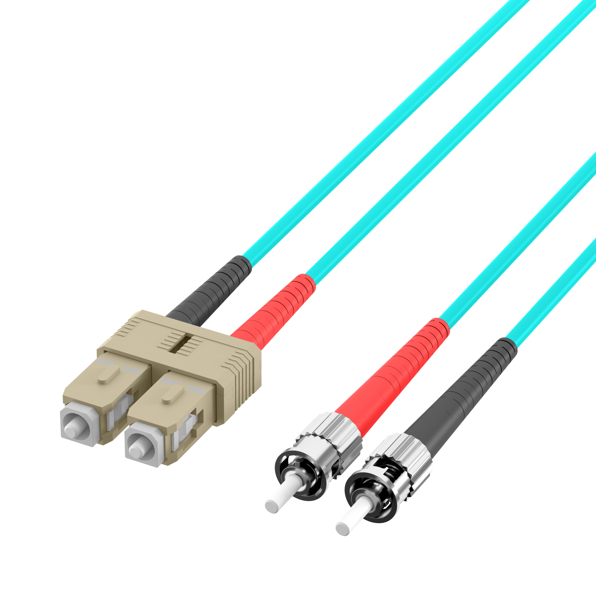 Duplex Patchcable SC-ST OM3 7,5m LSZH 3mm aqua